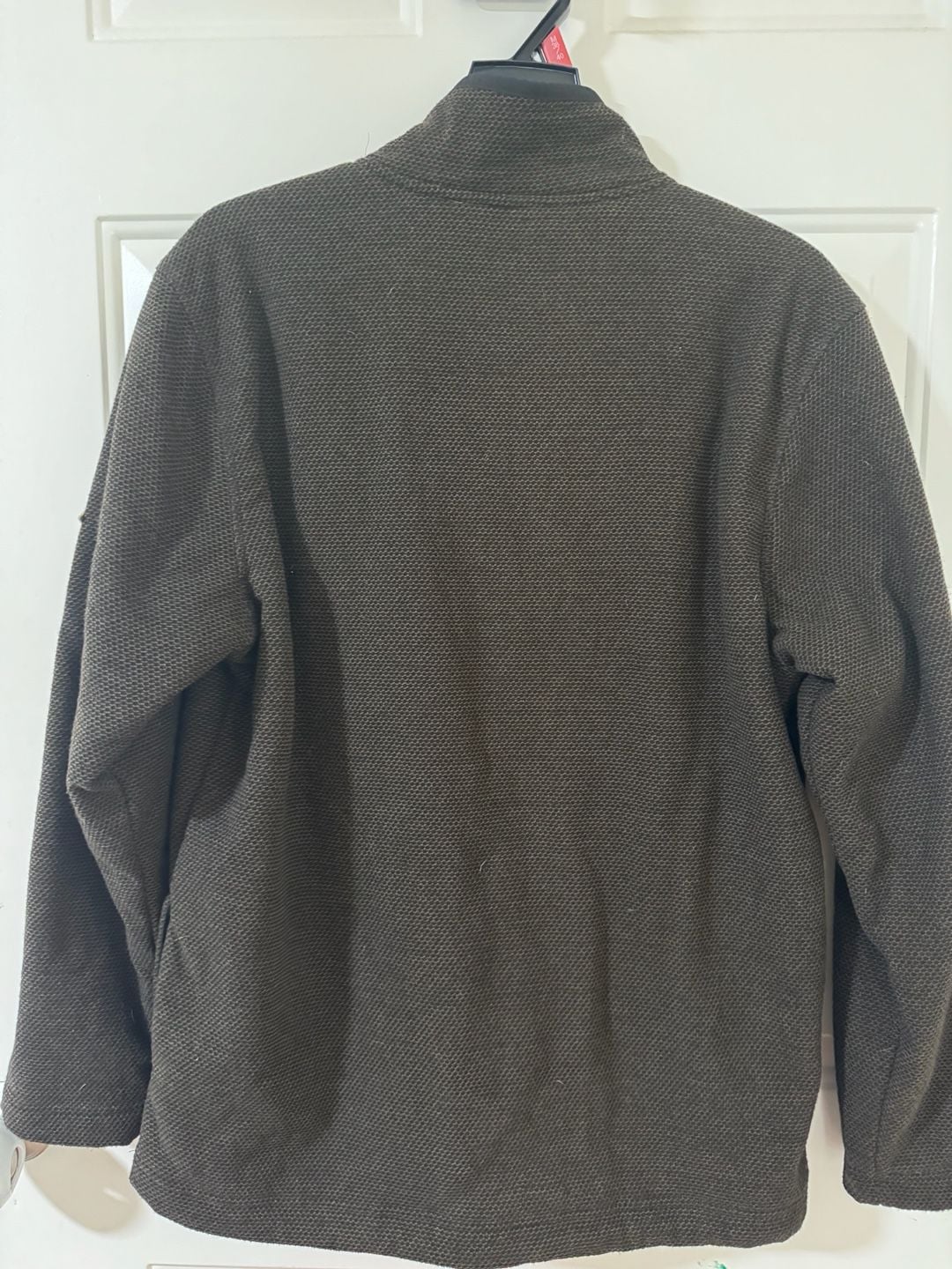 Orvis 1/4 Zip Pullover Sweater Size M Brown Sherpa Lined 3