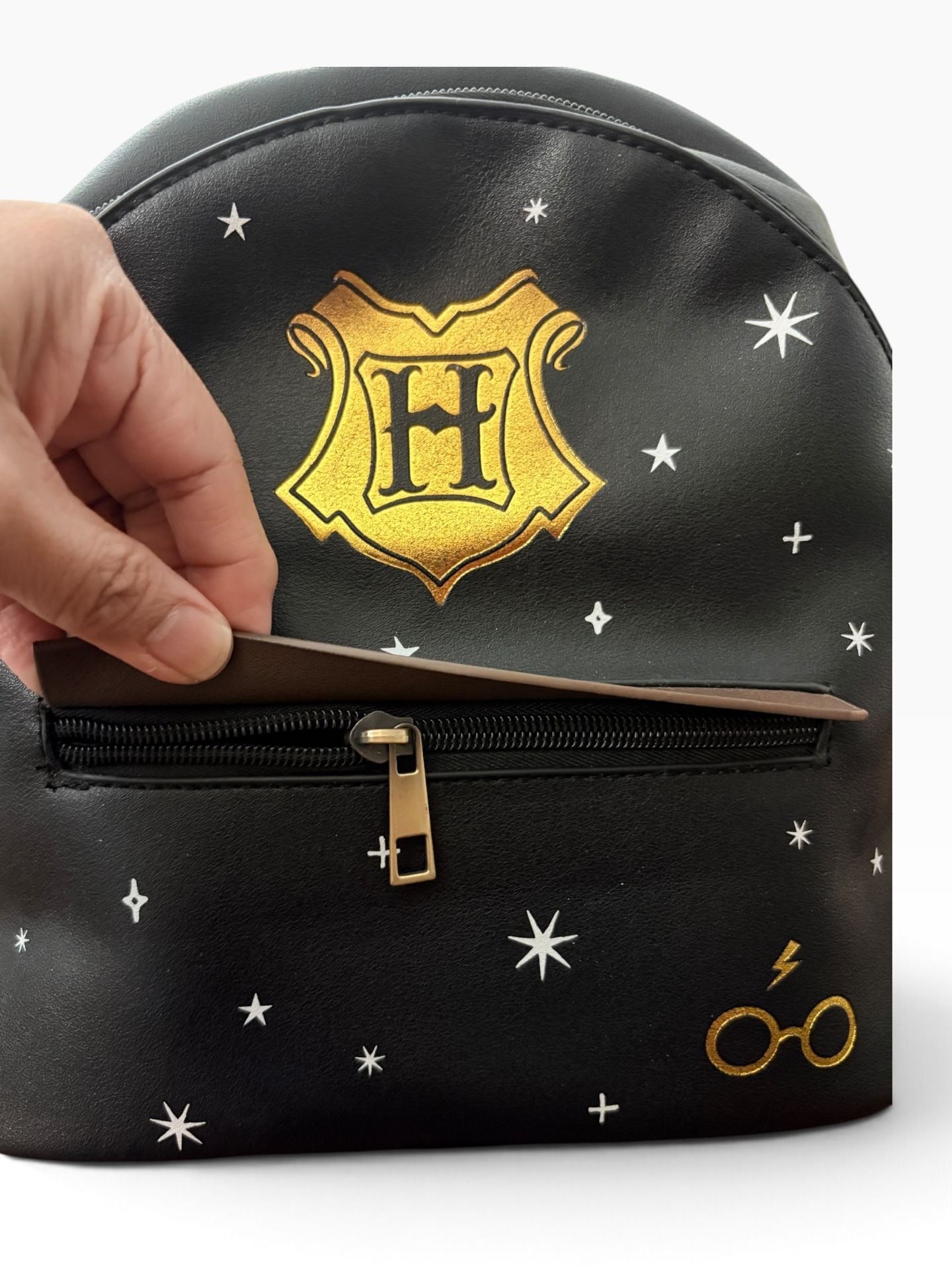 Bioworld Harry Potter Hogwarts Mini Backpack Black Faux Leather 5