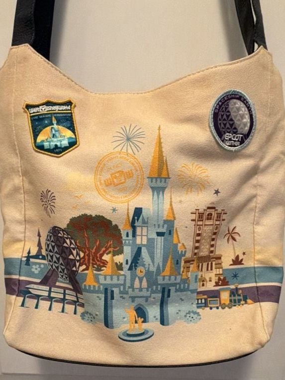 Disney Walt Disney World Parks Discover The Magic Canvas Tote Bag Patches 3