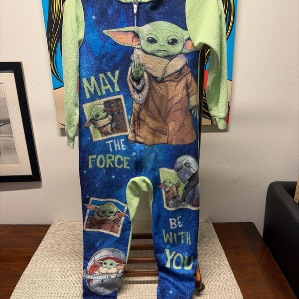 Star Wars The Mandalorian Grogu Pajamas Size 8 Hooded Sleeper
