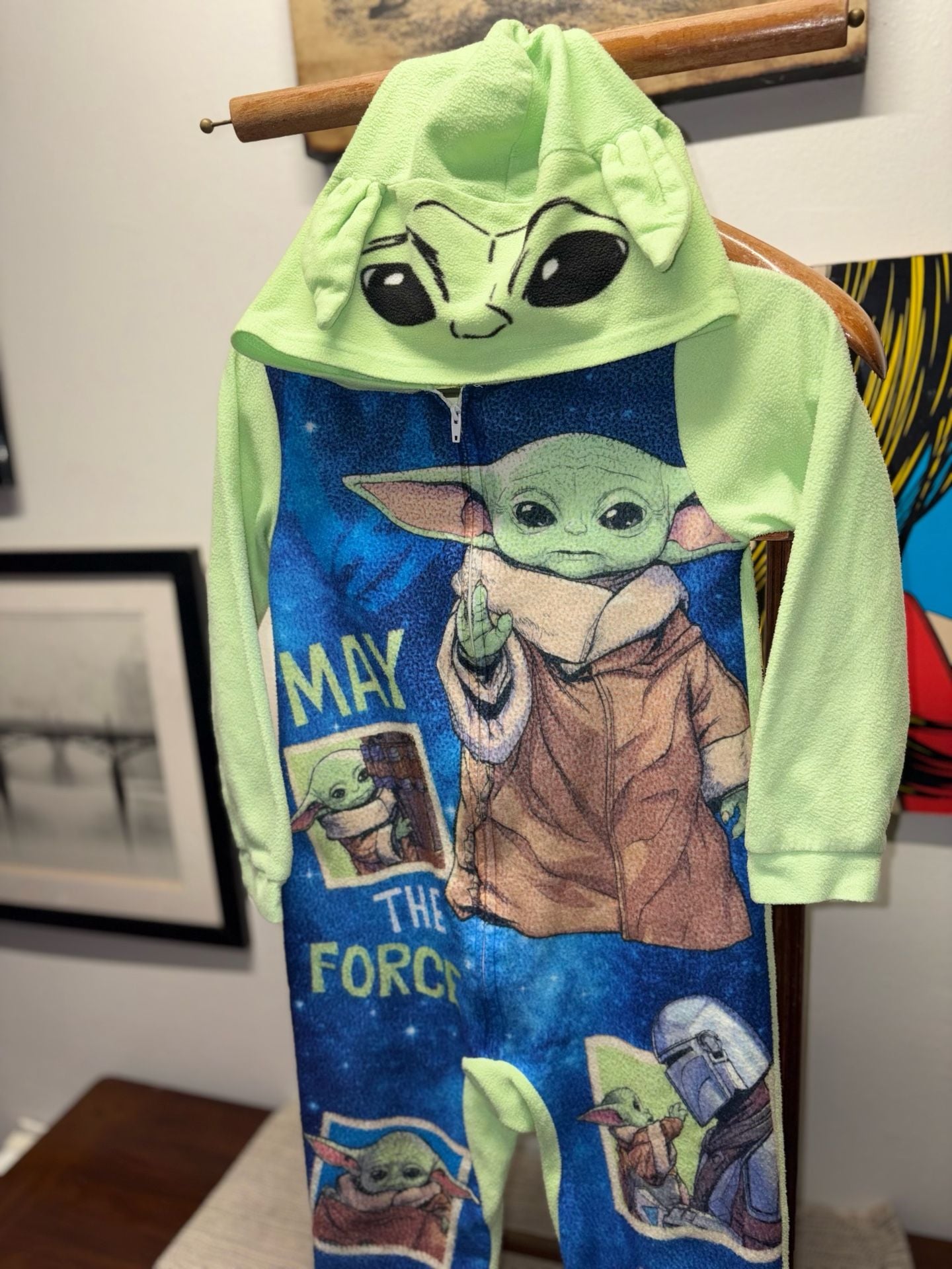 Star Wars The Mandalorian Grogu Pajamas Size 8 Hooded Sleeper 3