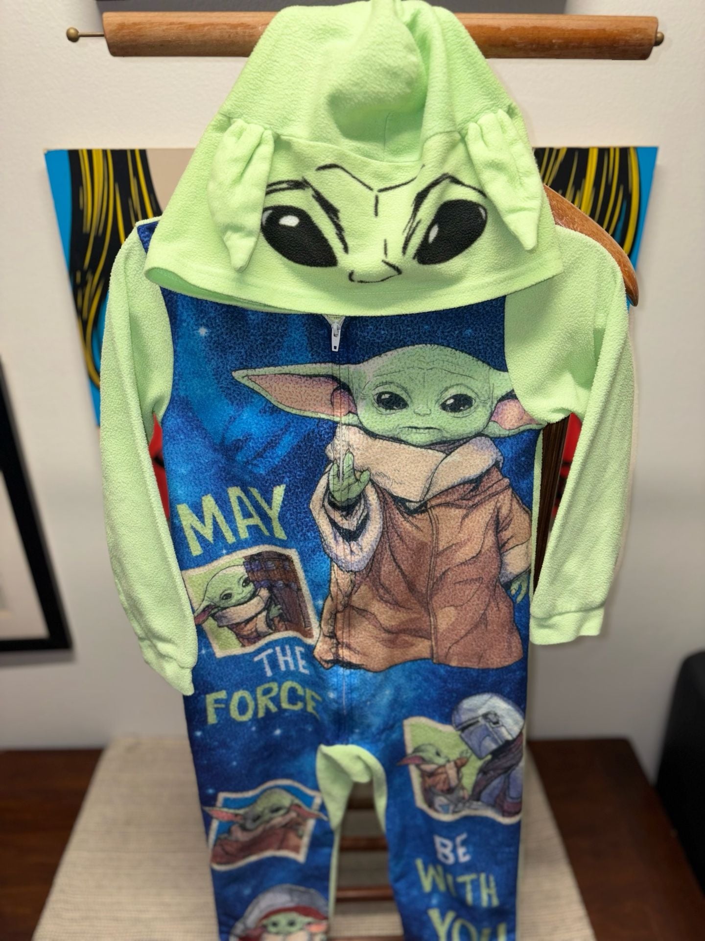 Star Wars The Mandalorian Grogu Pajamas Size 8 Hooded Sleeper 4