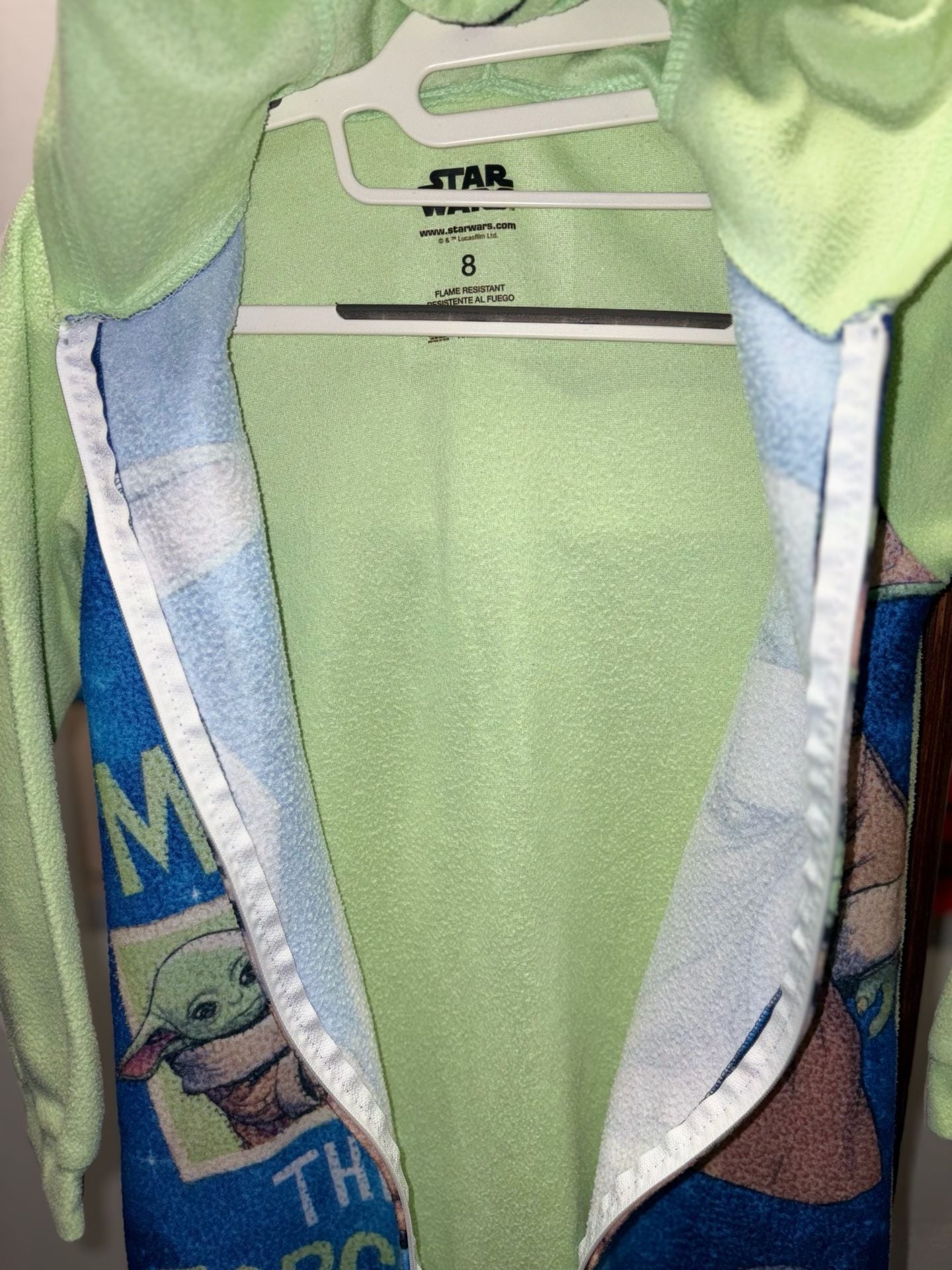 Star Wars The Mandalorian Grogu Pajamas Size 8 Hooded Sleeper 6