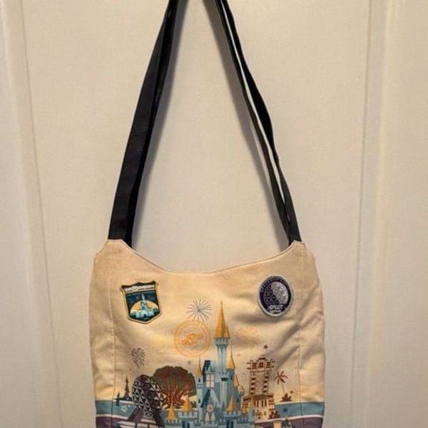 Disney Walt Disney World Parks Discover The Magic Canvas Tote Bag Patches