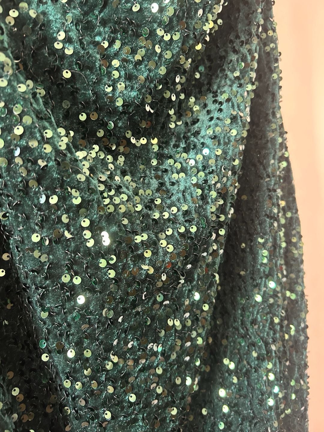 Grace Karin Halter Sequin Velvet Mini Dress Size L Green 5