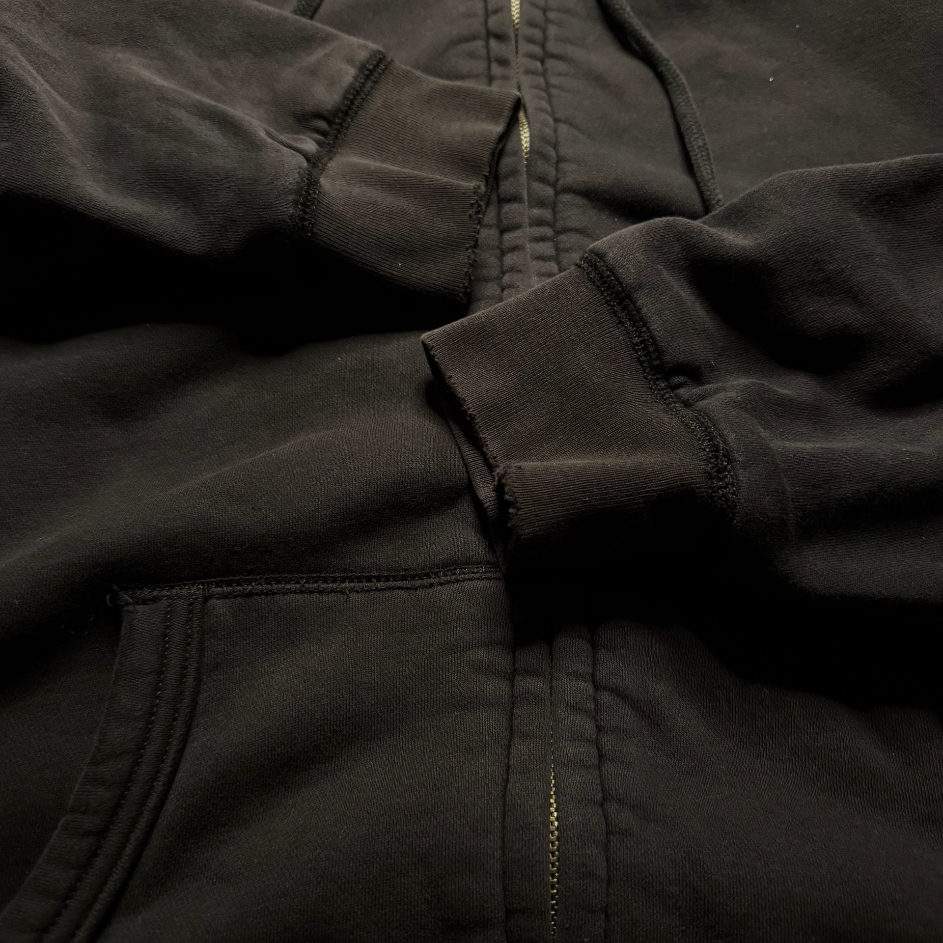 Old Navy XXL Heavyweight Sherpa Lined Zip Hoodie Black Faded Grunge 5