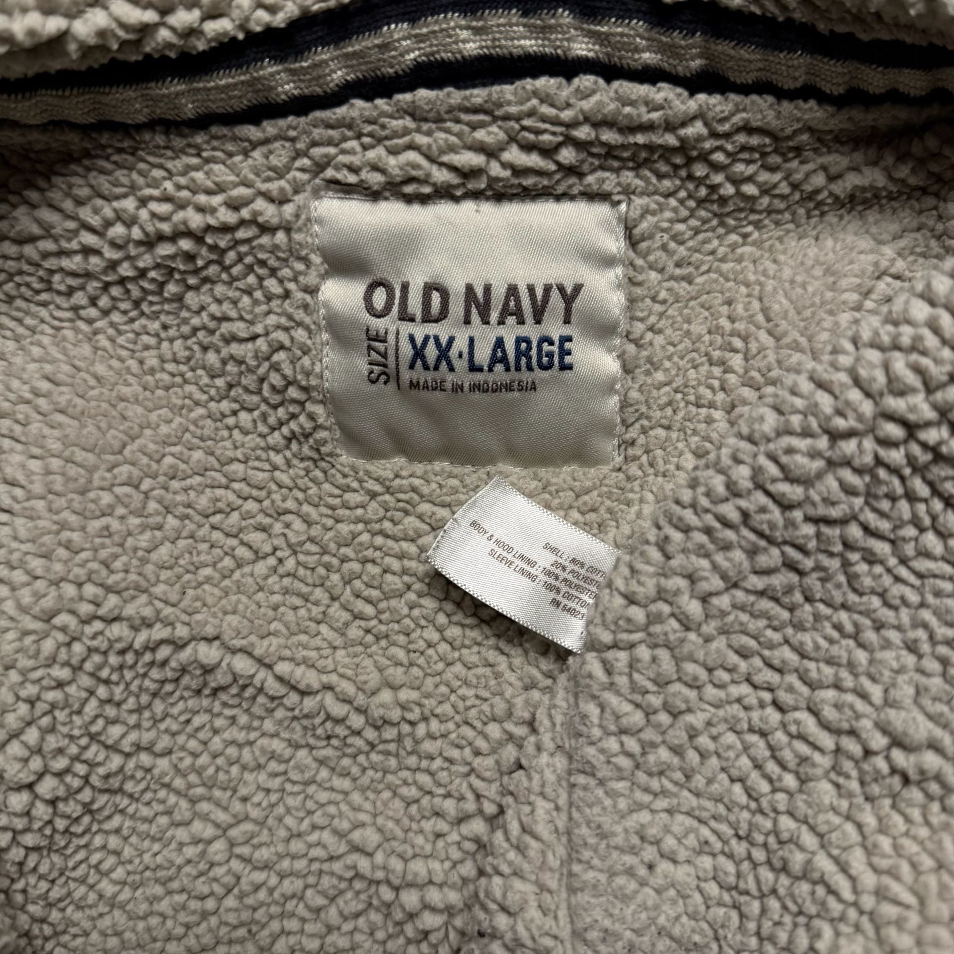 Old Navy XXL Heavyweight Sherpa Lined Zip Hoodie Black Faded Grunge 6
