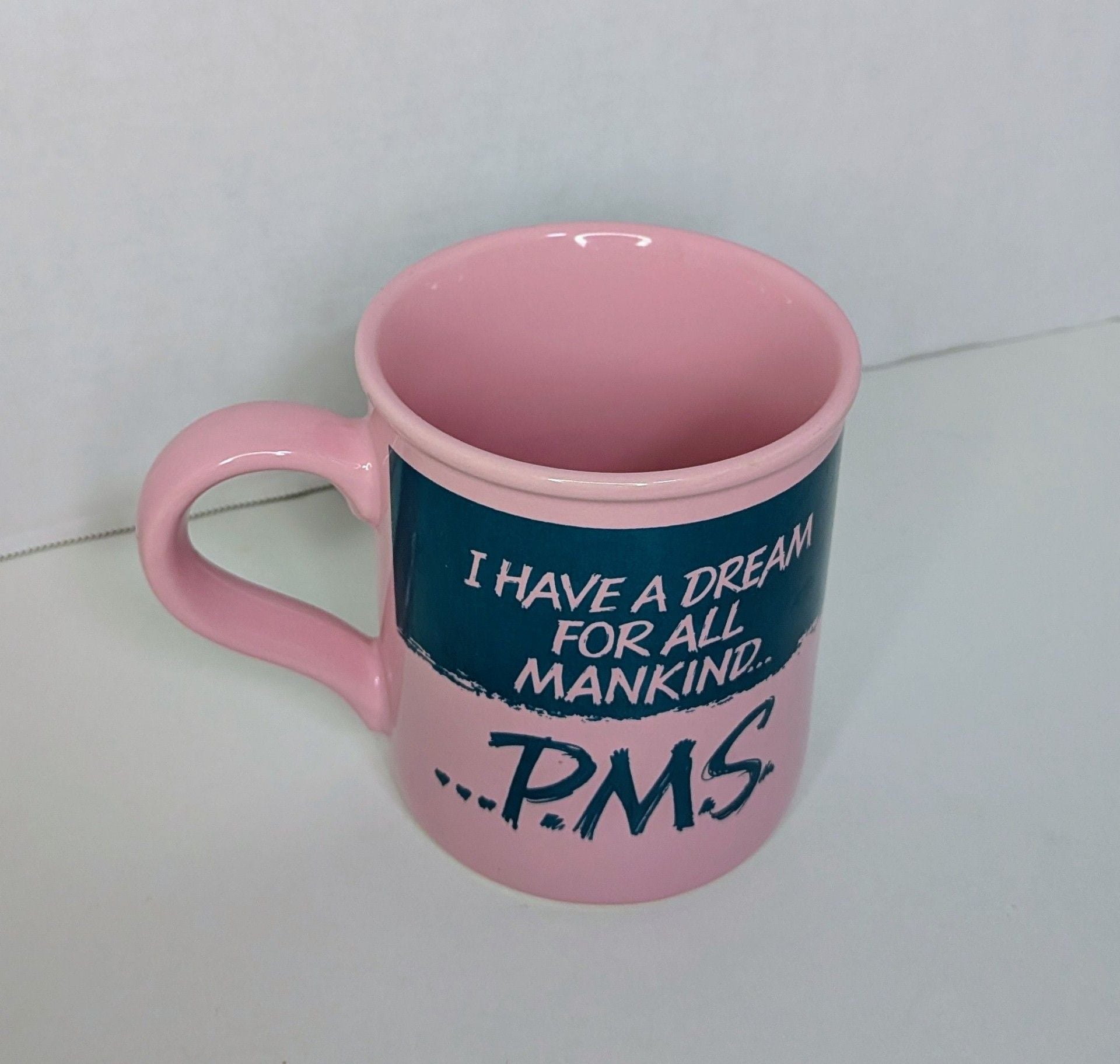 Carlton Cards Vintage PMS Coffee Mug Pink Stoneware Novelty Humorous Cup 1