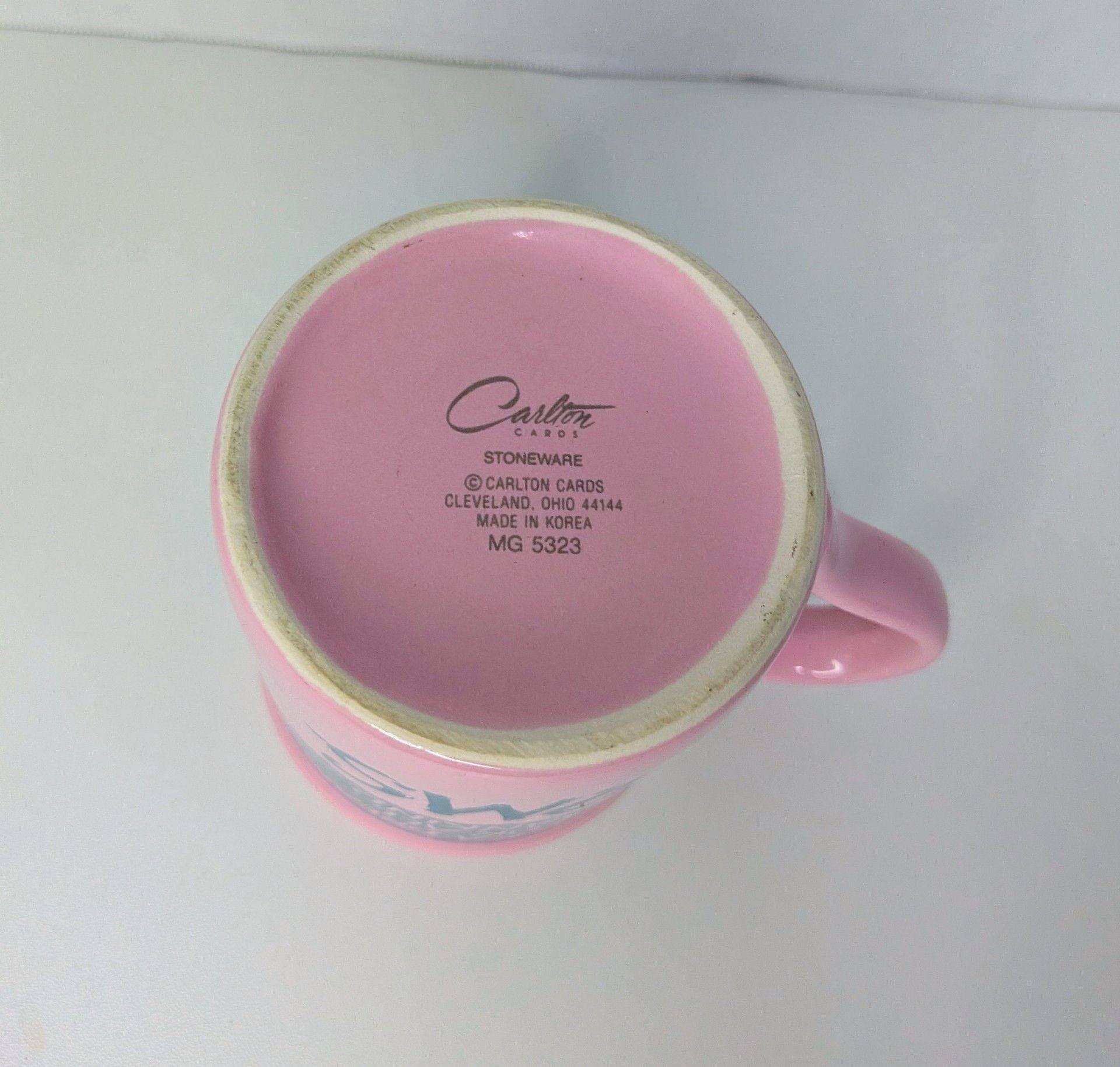 Carlton Cards Vintage PMS Coffee Mug Pink Stoneware Novelty Humorous Cup 3