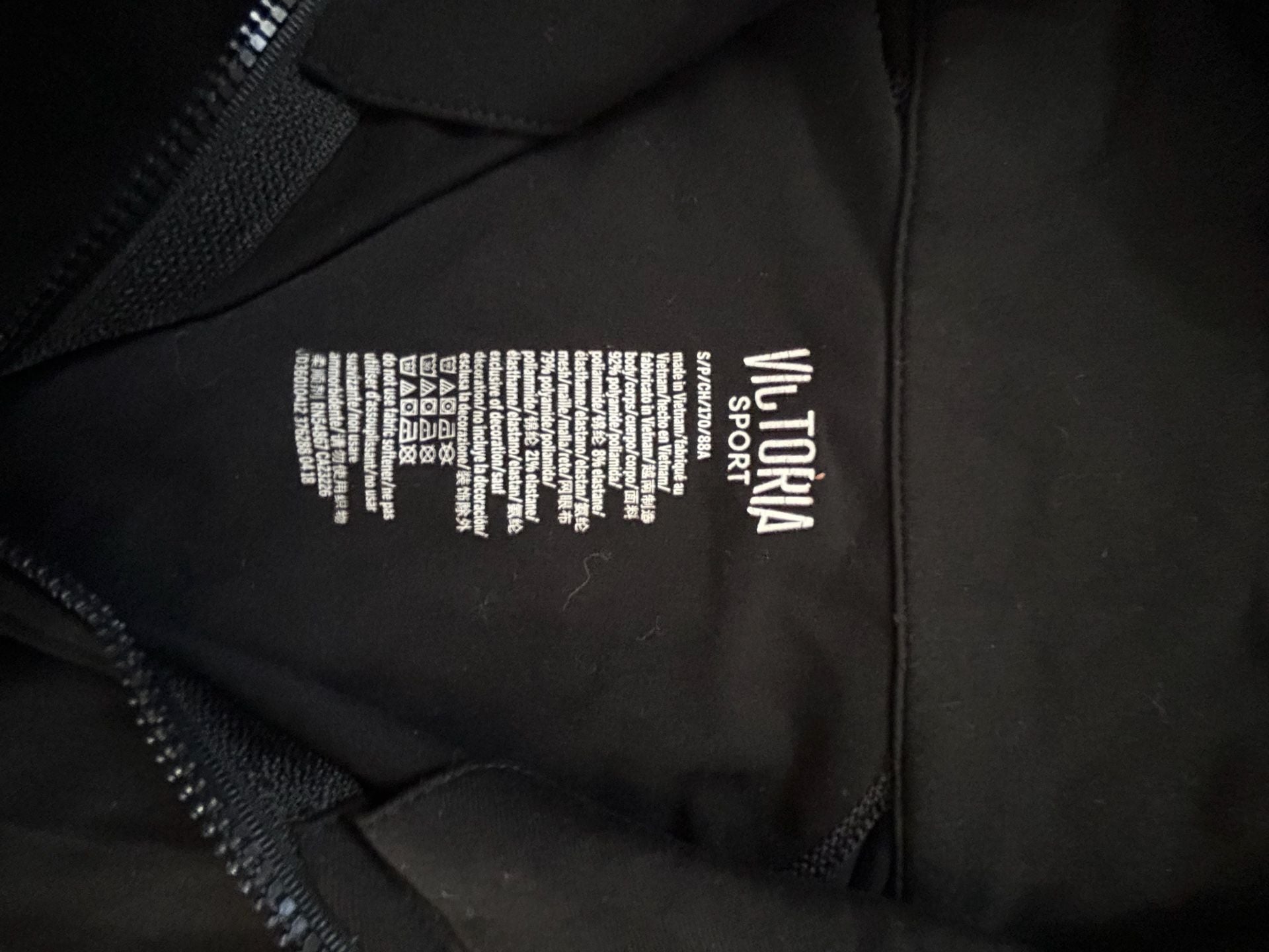 Victoria Sport Full Zip Jacket Size S Black Athletic Activewear 4