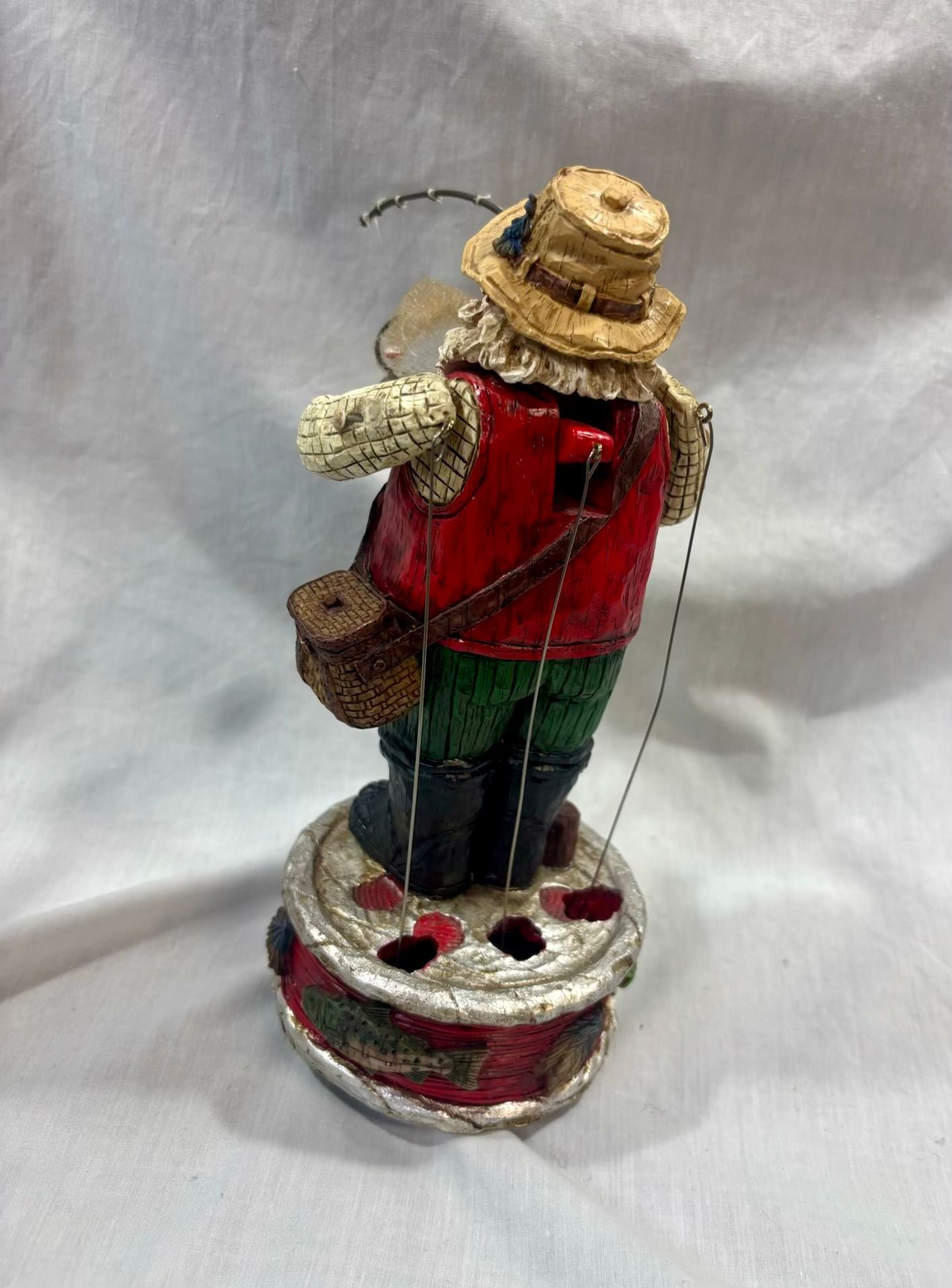 Vintage Fishing Santa Claus Fisherman Figurine 2