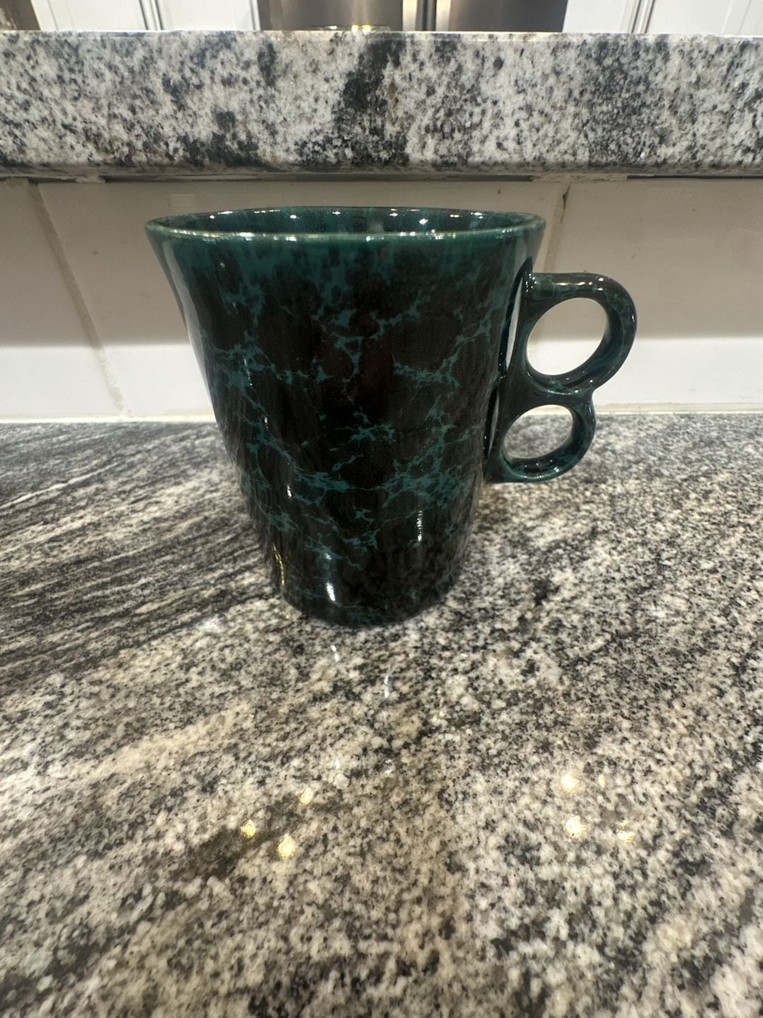 Bennington Potters Trigger Mug 1340 Green Agate Double Finger 3