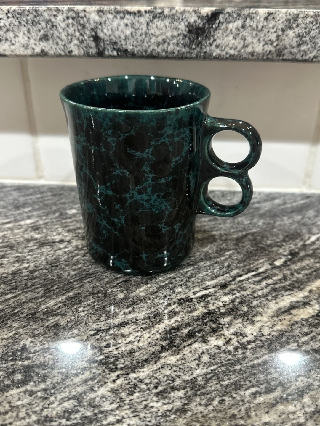 Bennington Potters Trigger Mug 1340 Green Agate Double Finger 5