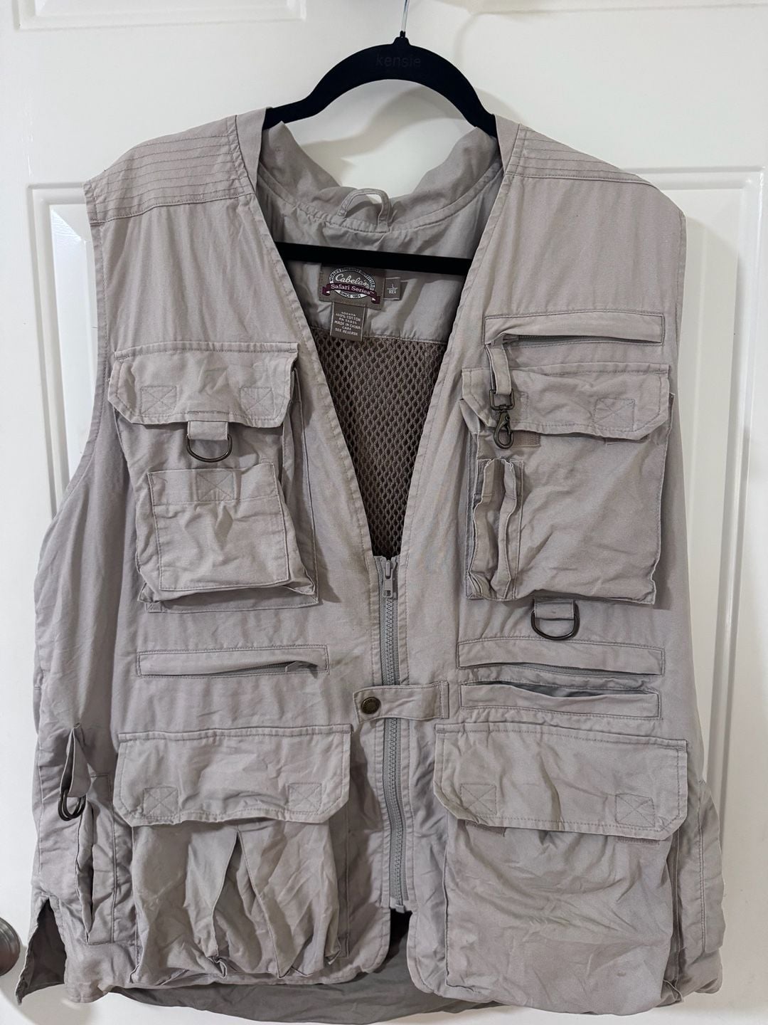 Cabela's Safari Series Vest Size L Reg Beige Cotton Utility Fishing 2