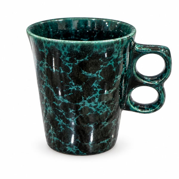 Bennington Potters Trigger Mug 1340 Green Agate Double Finger