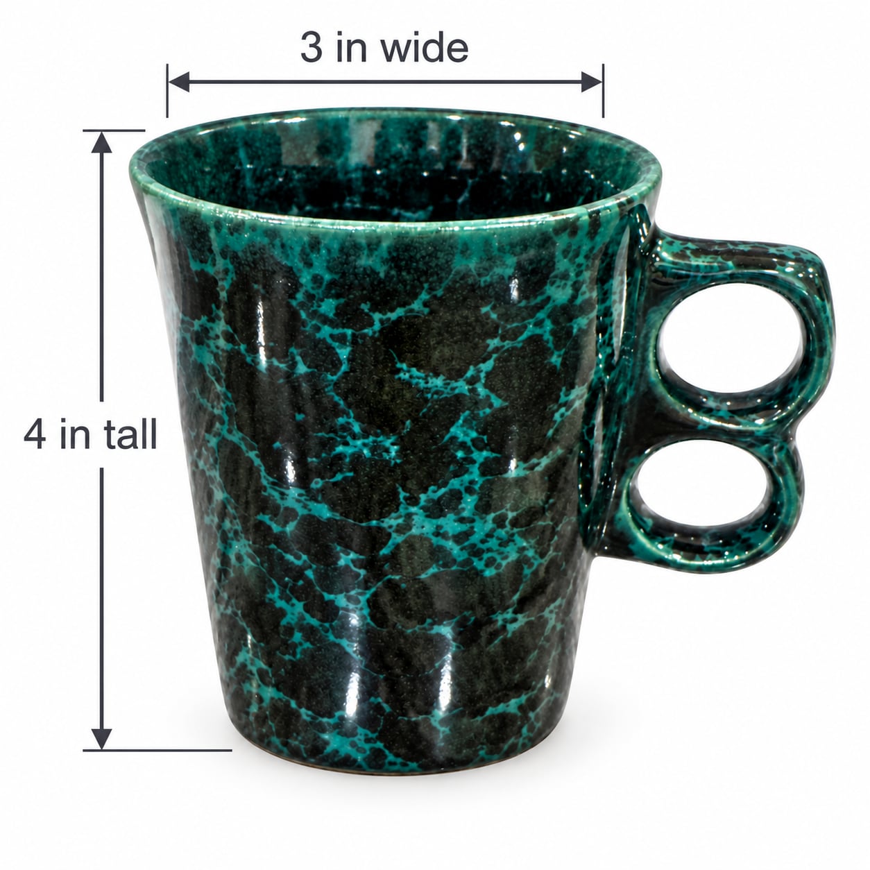 Bennington Potters Trigger Mug 1340 Green Agate Double Finger 2