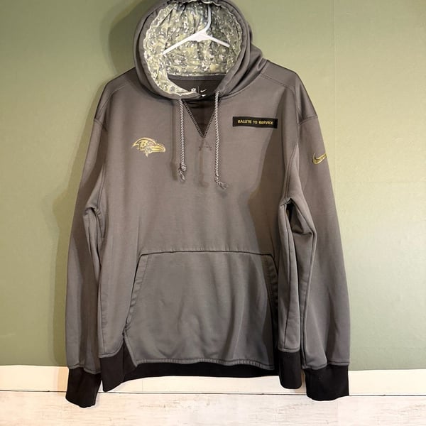 Baltimore Ravens Salute to Service Hoodie Size M Gray Camo