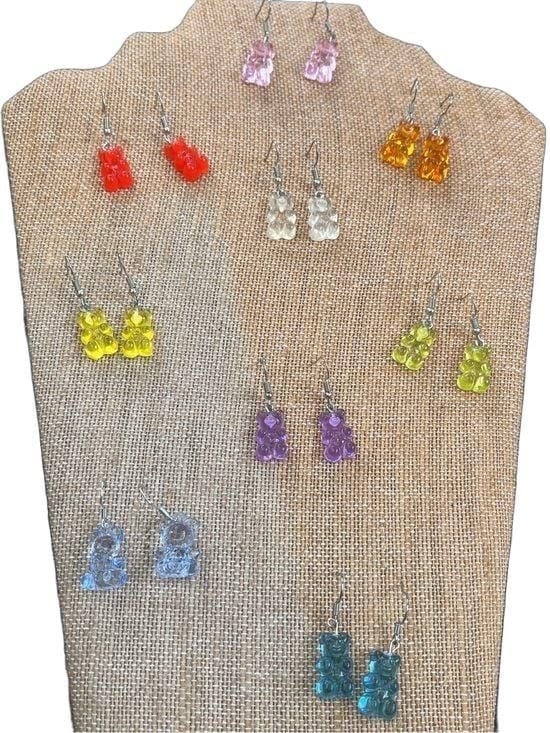 🧸 Clear Gummy Bear Dangle Earrings 5