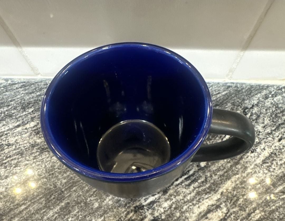 Souvenir Riviera Maya Mexico Coffee Mug Black Blue Monstera Leaves 3