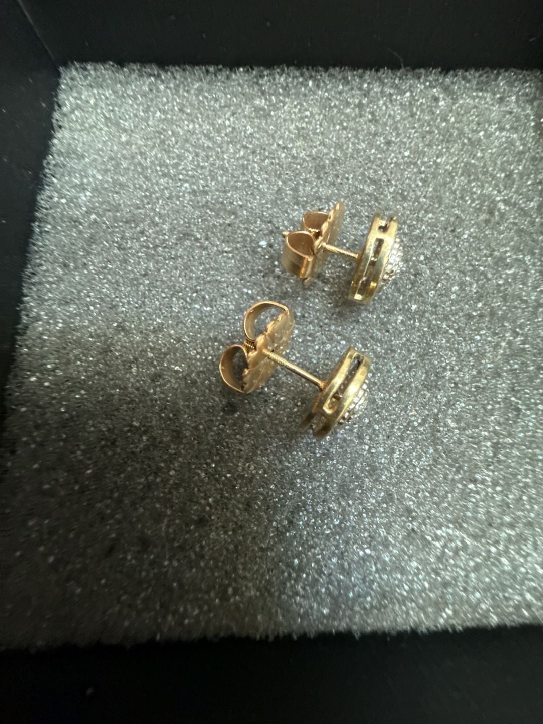 10K 0.24CT 10MM Yellow Gold Round Diamond Screw-Back Earrings – , 6