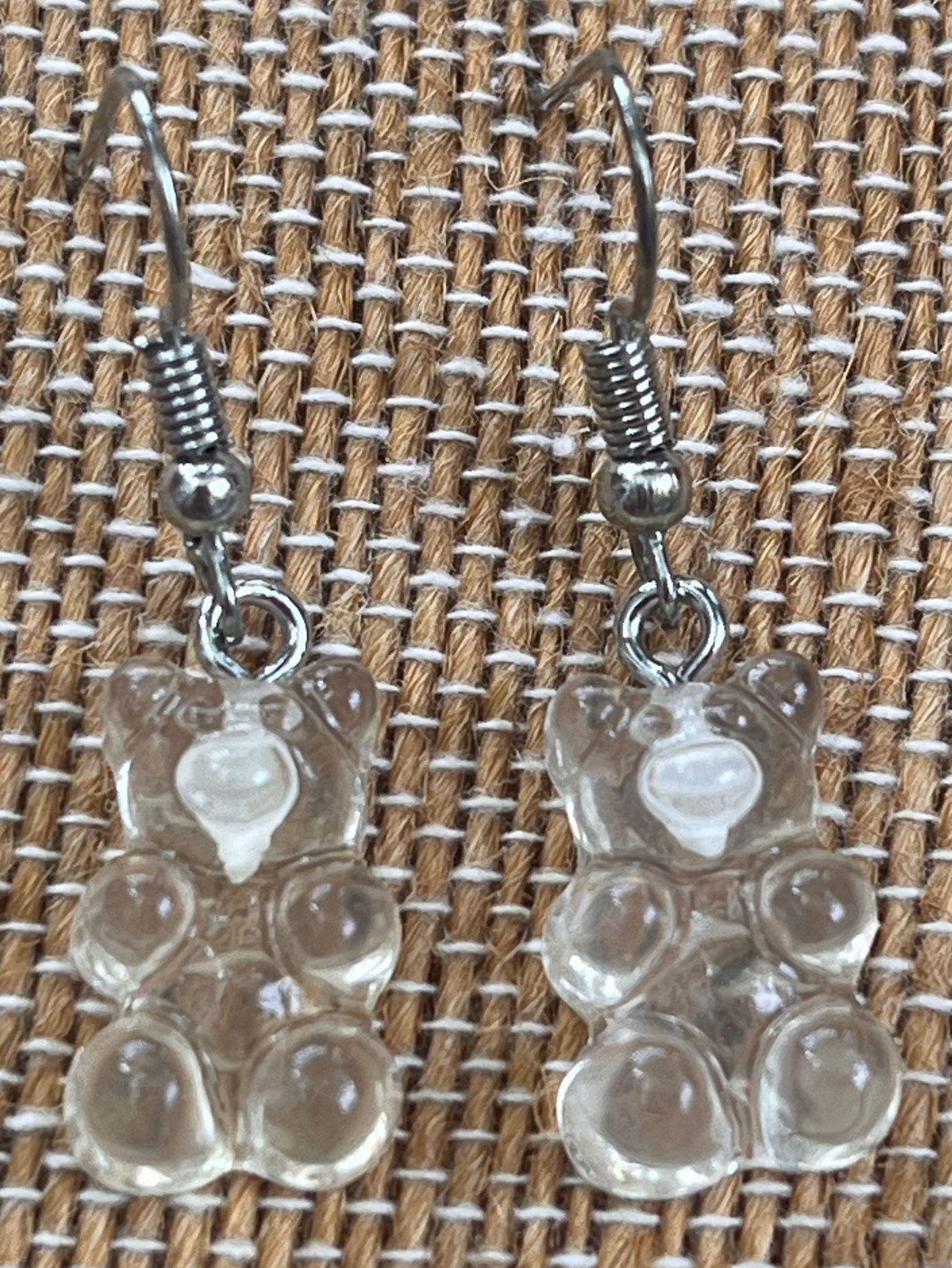 🧸 Clear Gummy Bear Dangle Earrings 2