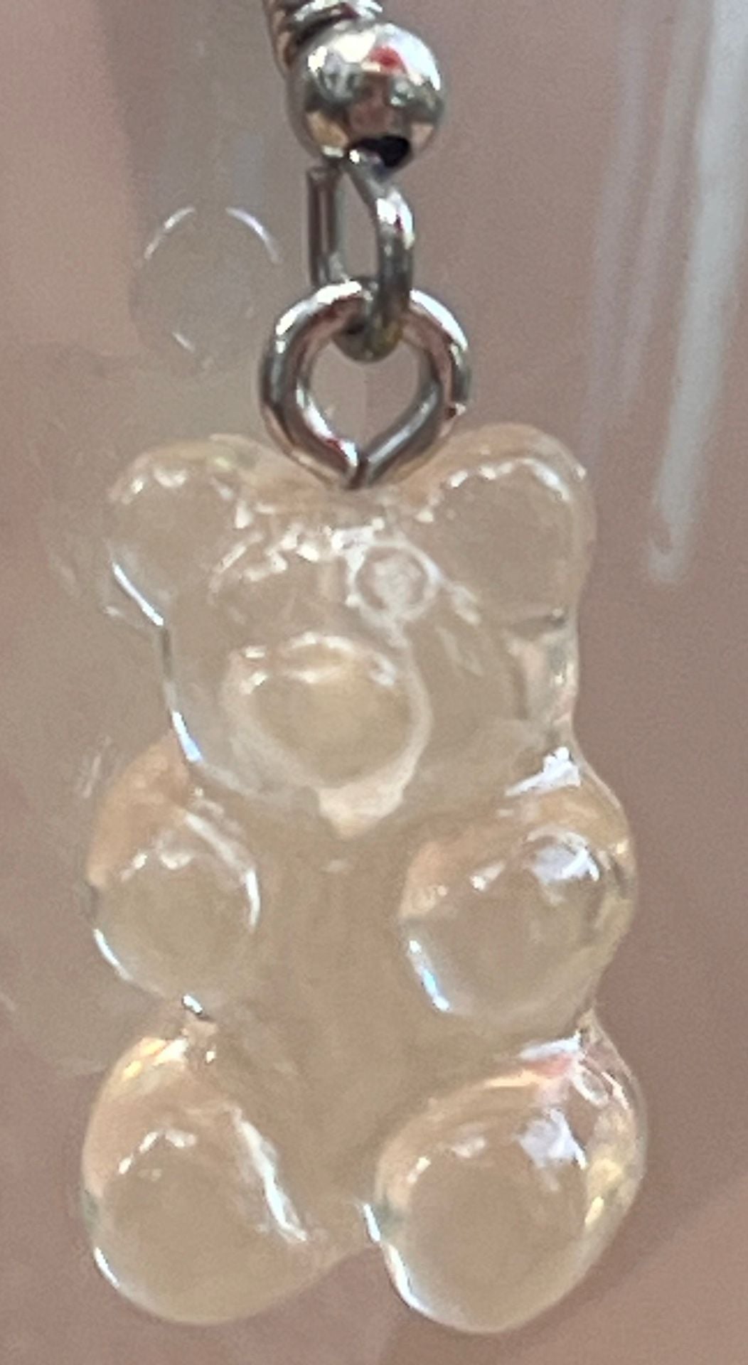 🧸 Clear Gummy Bear Dangle Earrings 3