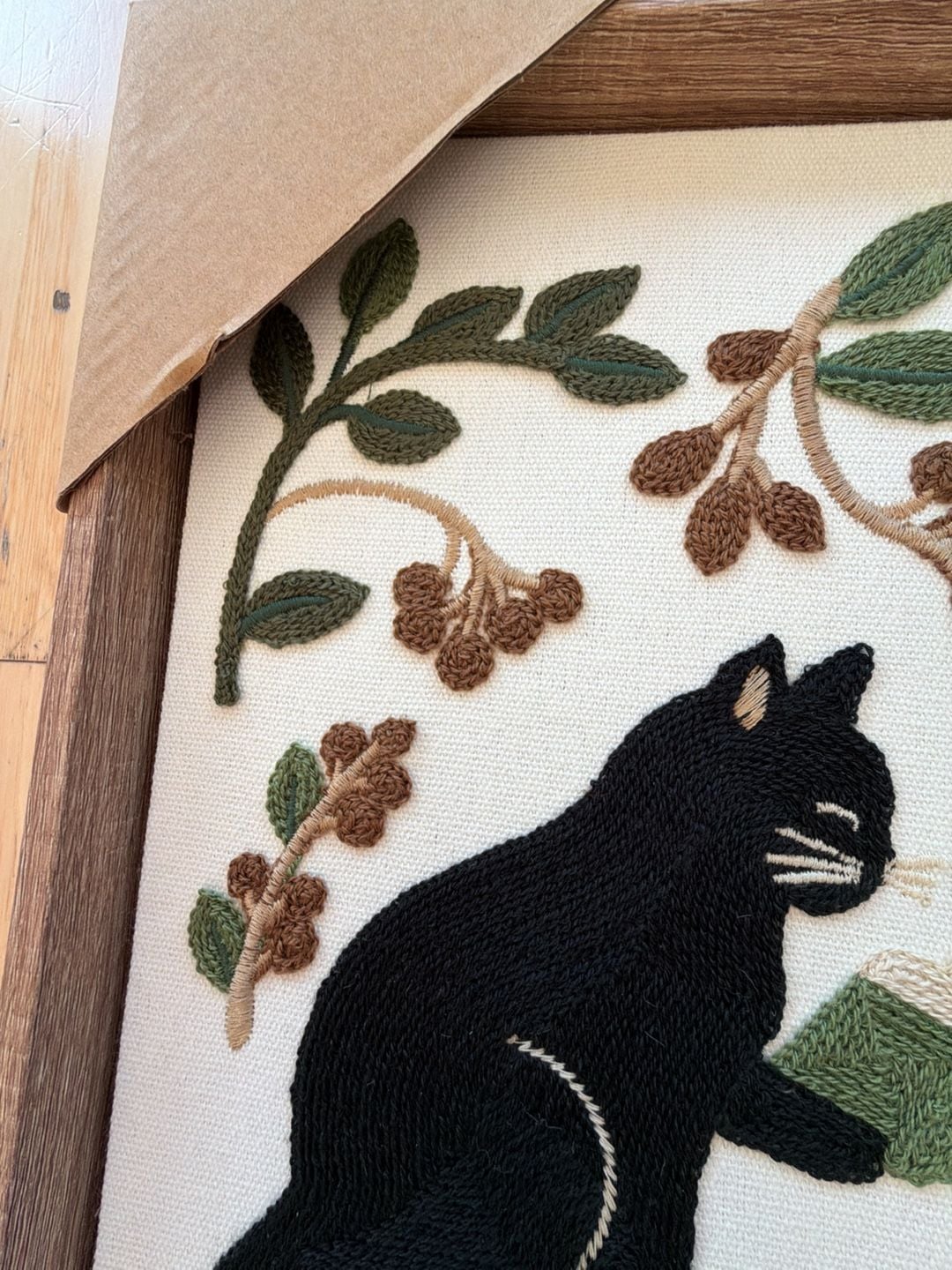 BP Home Framed Embroidered Wall Art Black Cats Reading Books 4