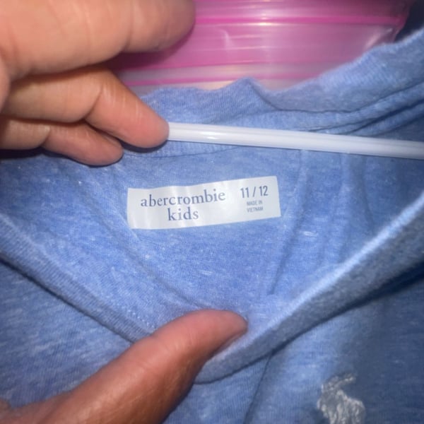 Abercrombie Kids T-Shirt Size 11/12 Blue Short Sleeve Logo