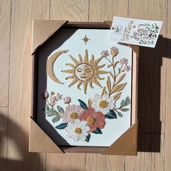 BP Home Woven Artistry Sun And Moon Yellow Flowers Art