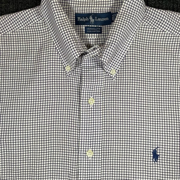 Ralph Lauren Yarmouth Shirt Size 16-35 Plaid Long Sleeve Button Down