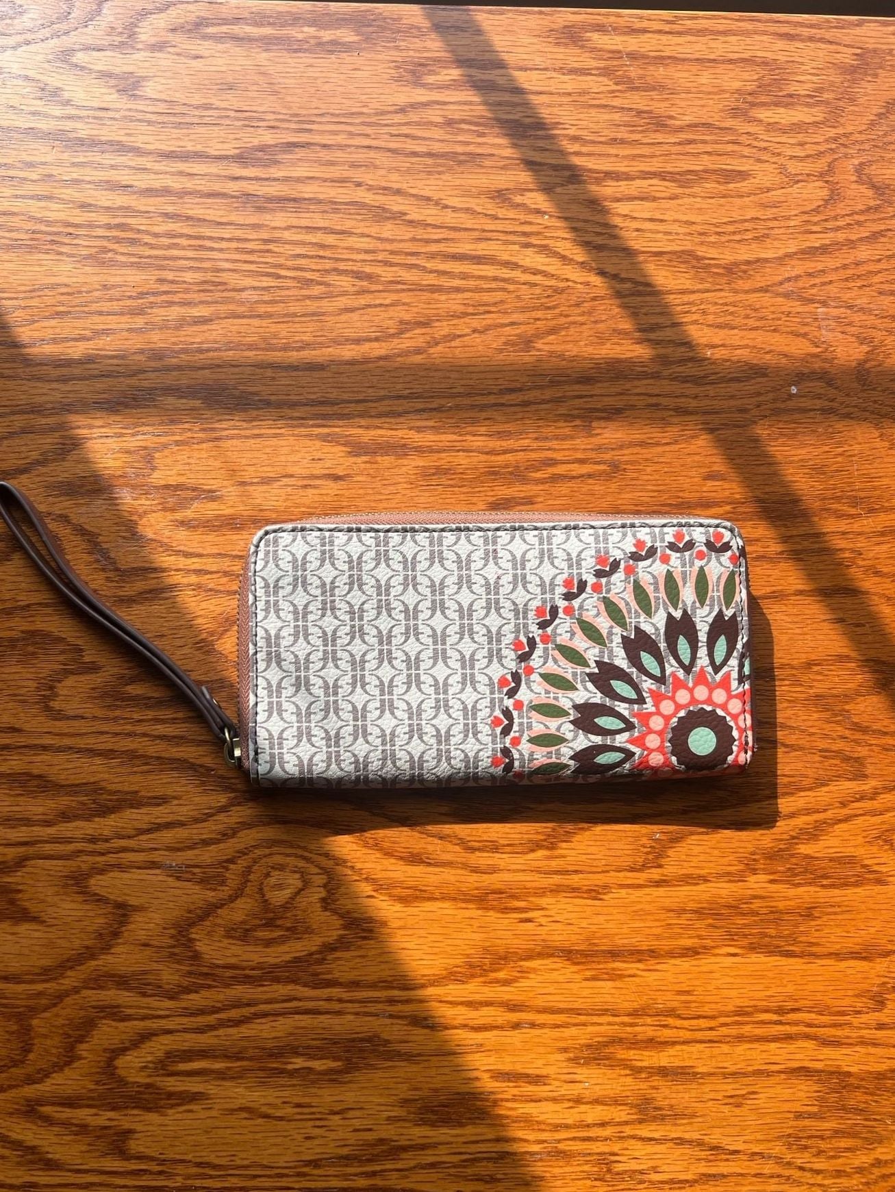 Fossil Sydney Signature Zip Clutch Wallet Floral Print 2