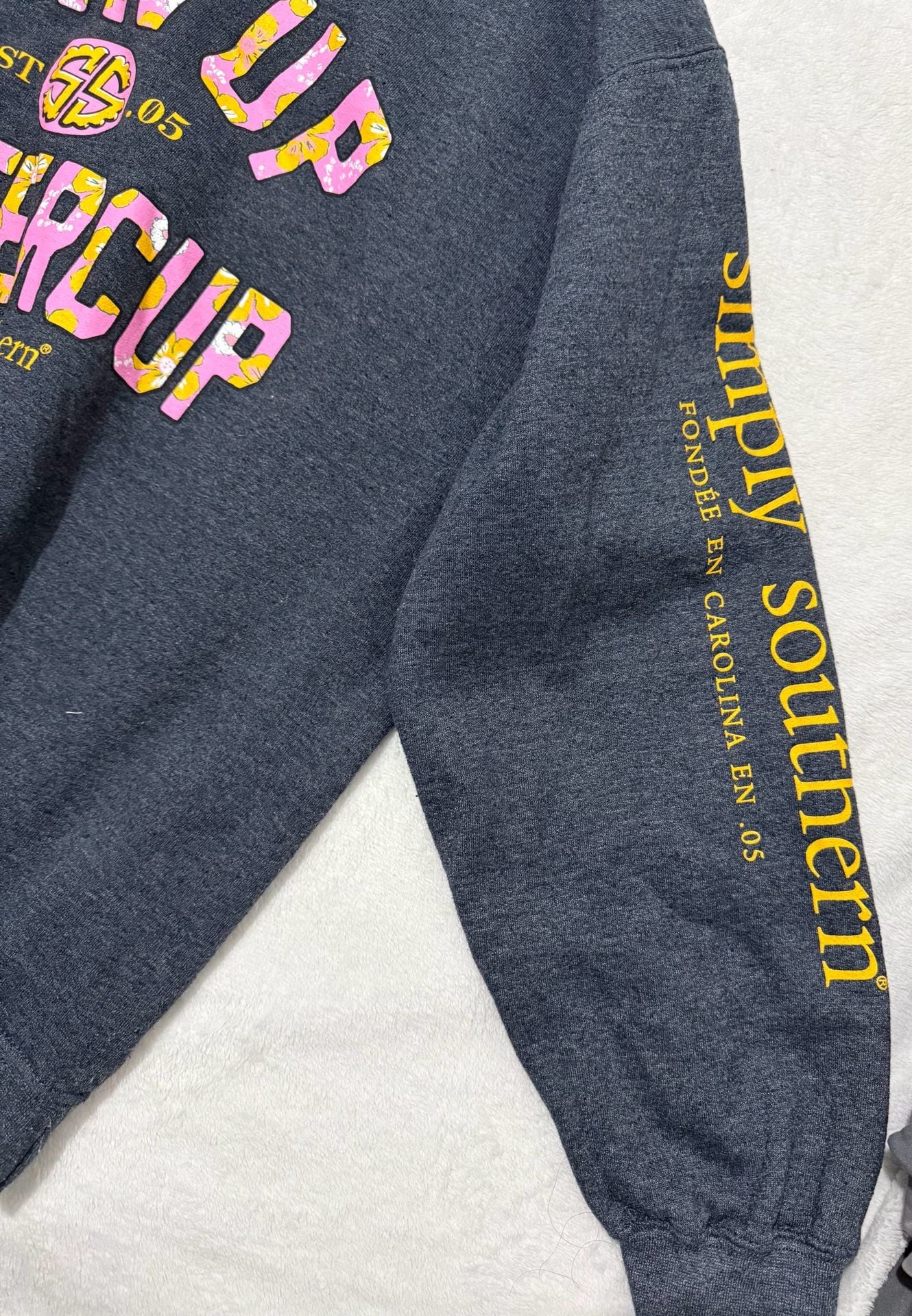 Simply Southern Chin Up Buttercup Sweatshirt Gray 3
