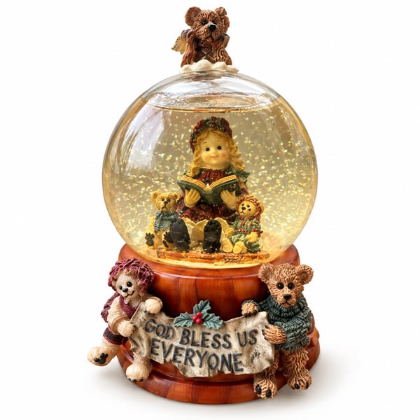 Boyds Bears Yesterday's Child Megan & Clarence the Angel Musical Snow Globe