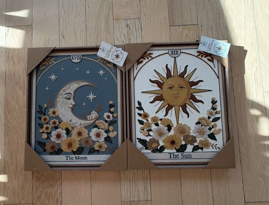 BP Home Woven Artistry Tarot Card Sun And Moon Wall Art Set 2