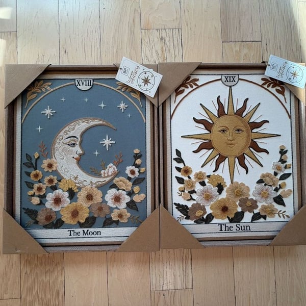 BP Home Woven Artistry Tarot Card Sun And Moon Wall Art Set