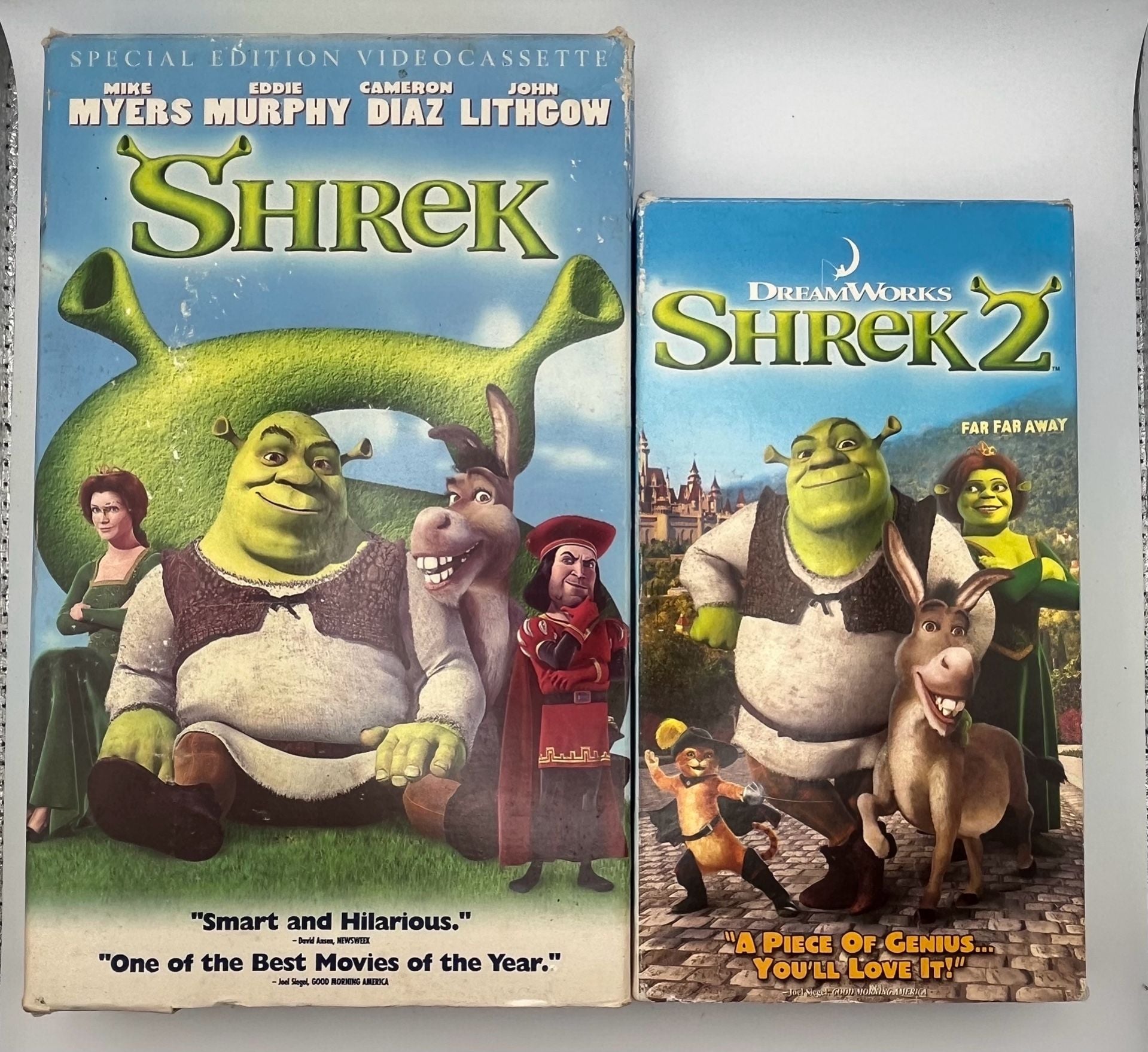 DreamWorks Shrek & Shrek 2 VHS Tapes Lot 1