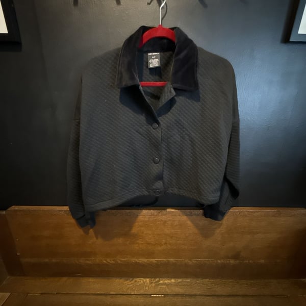 Generra Quilted Jacket Size S/P Black Collared Button Front