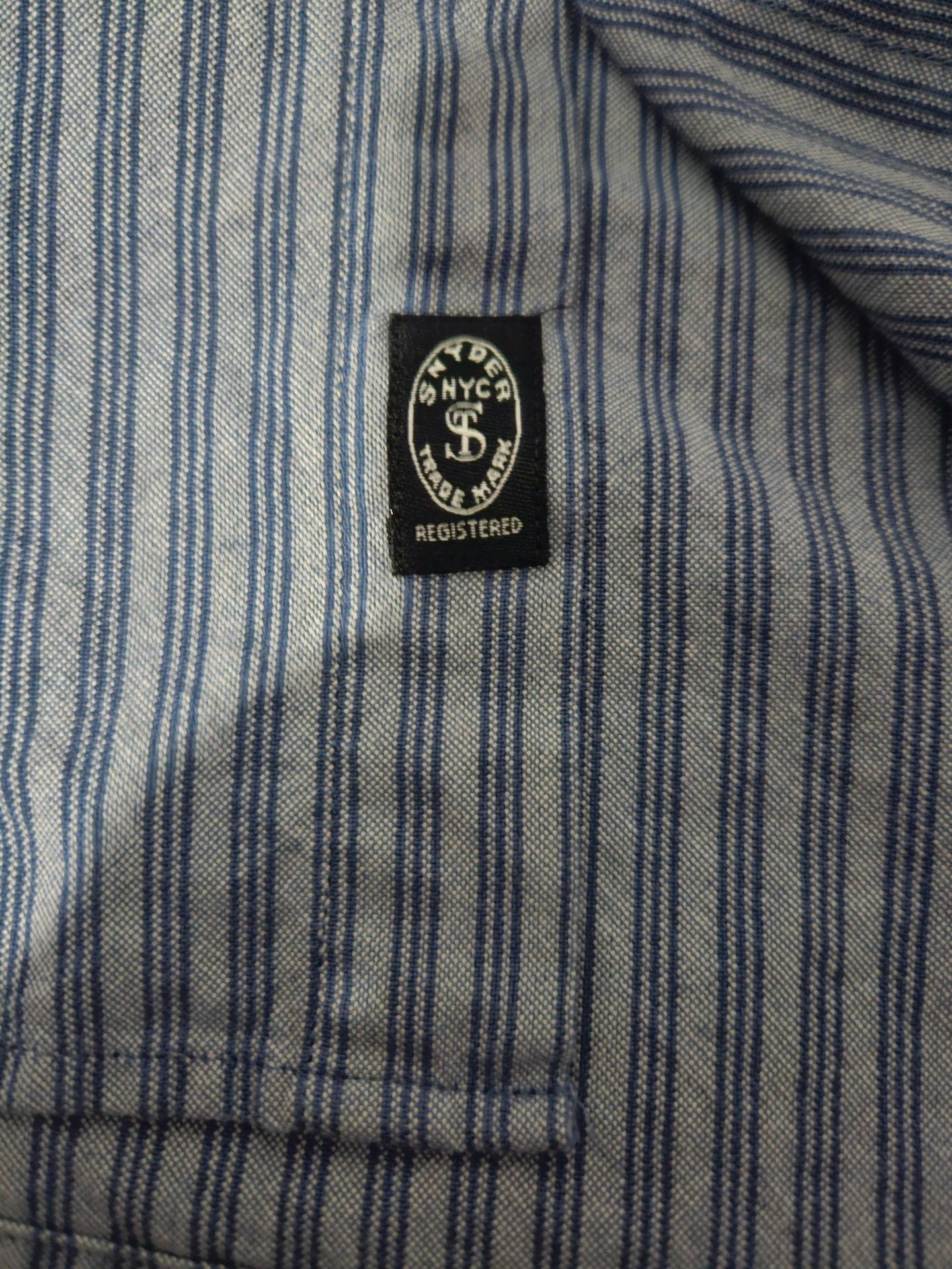 Todd Snyder Striped Band Collar Shirt Size L Blue Long Sleeve Button Up 7