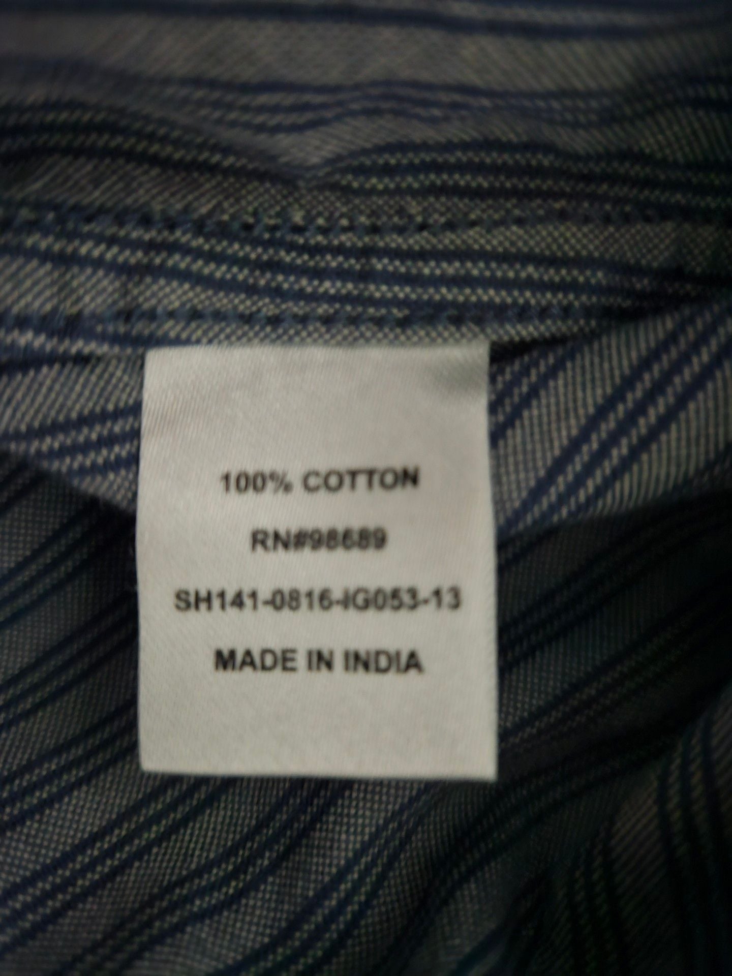 Todd Snyder Striped Band Collar Shirt Size L Blue Long Sleeve Button Up 8