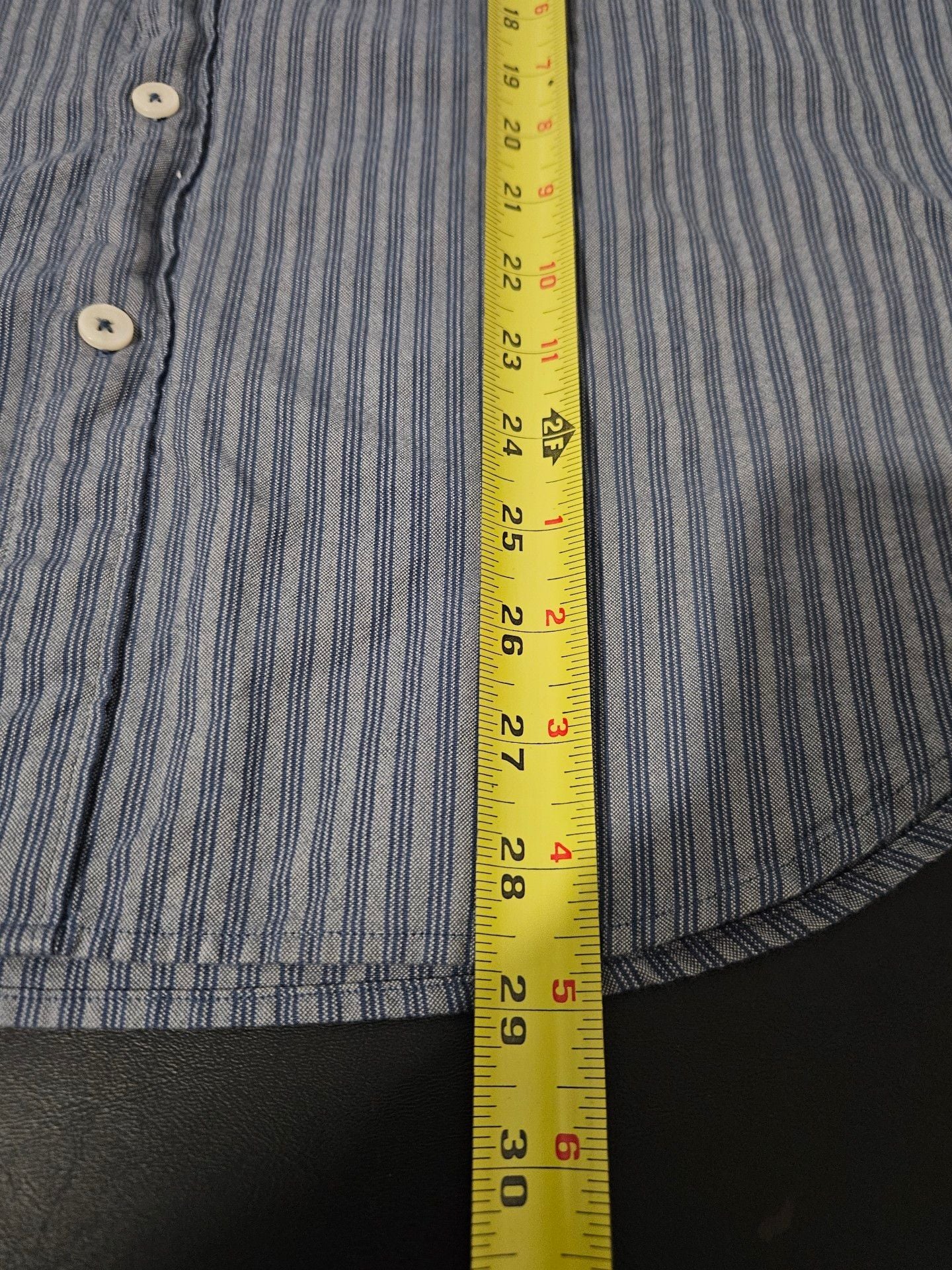 Todd Snyder Striped Band Collar Shirt Size L Blue Long Sleeve Button Up 11