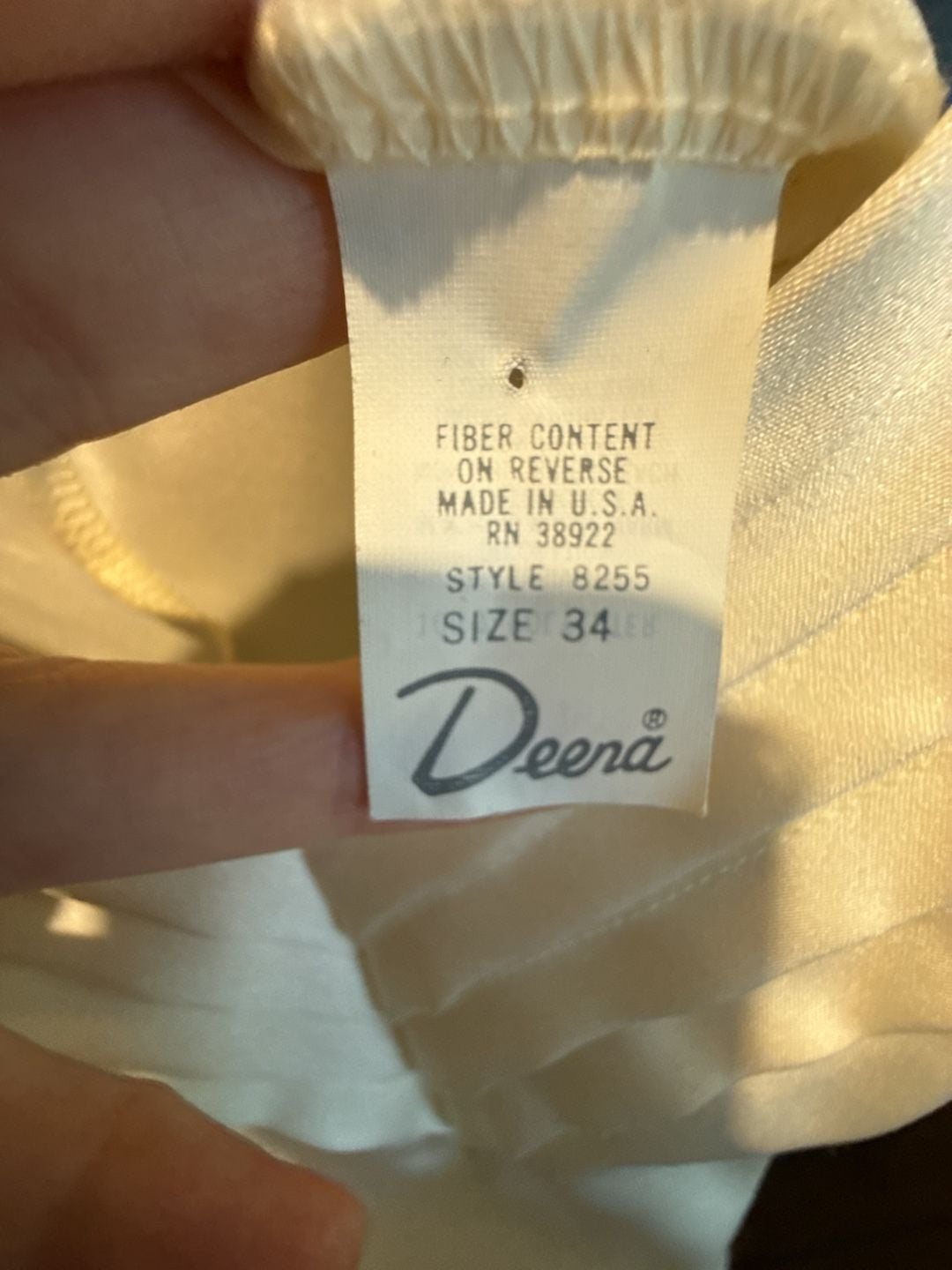 Vintage Deena Cami Top Size 34 Ivory Pleated V-Neck Satin 5