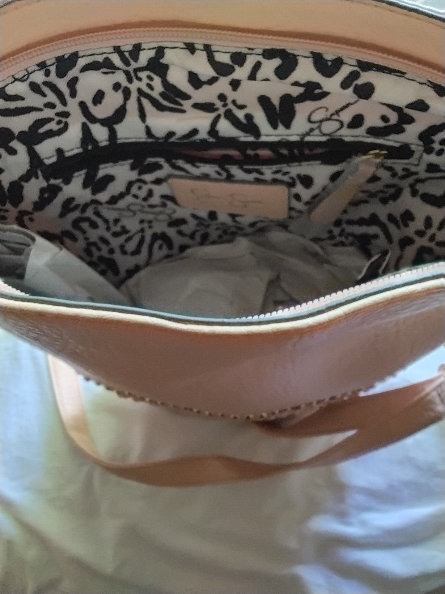 Jessica Simpson Peach Sand Whitney Crossbody Bag. 4
