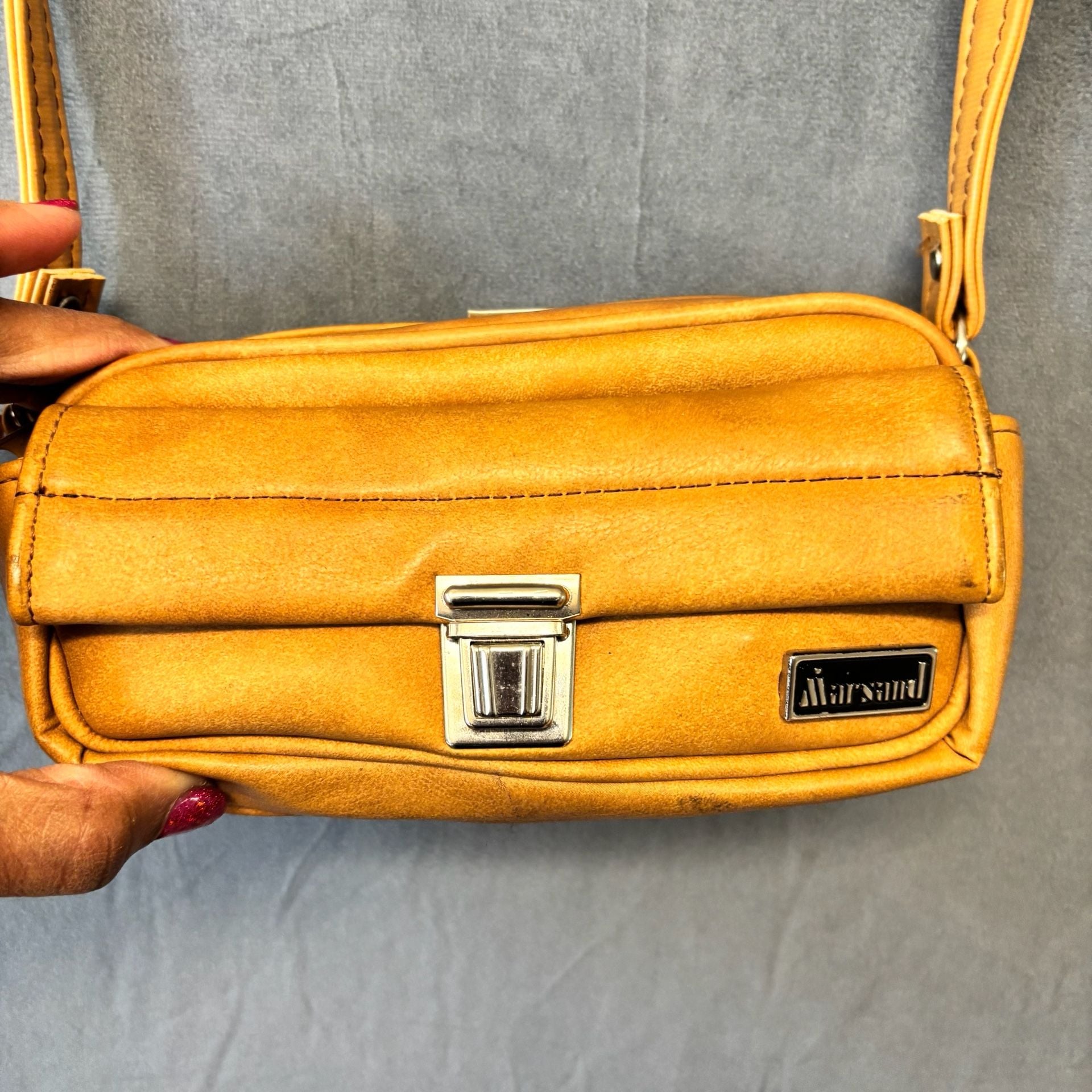 Marsand Vintage Tan Leather Camera Bag Crossbody 2