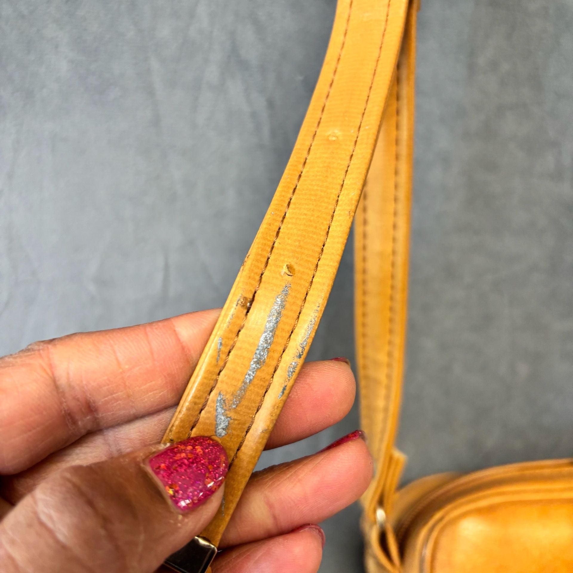 Marsand Vintage Tan Leather Camera Bag Crossbody 9