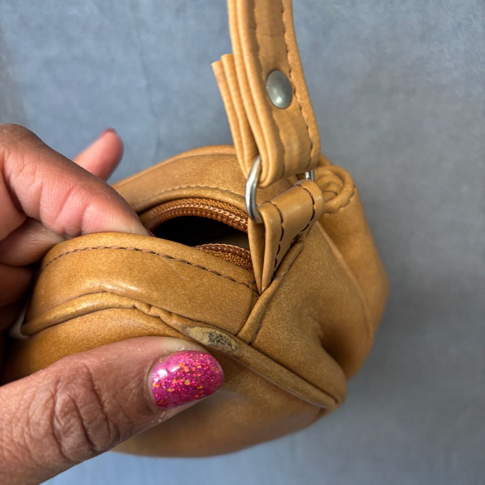 Marsand Vintage Tan Leather Camera Bag Crossbody 11