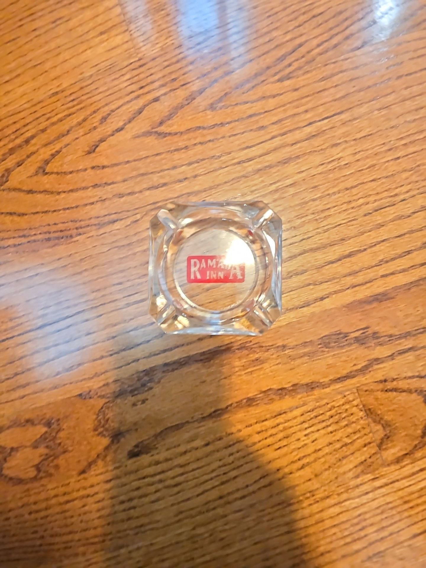 Vintage Ramada Inn Glass Ashtray Square Hotel Advertising 1
