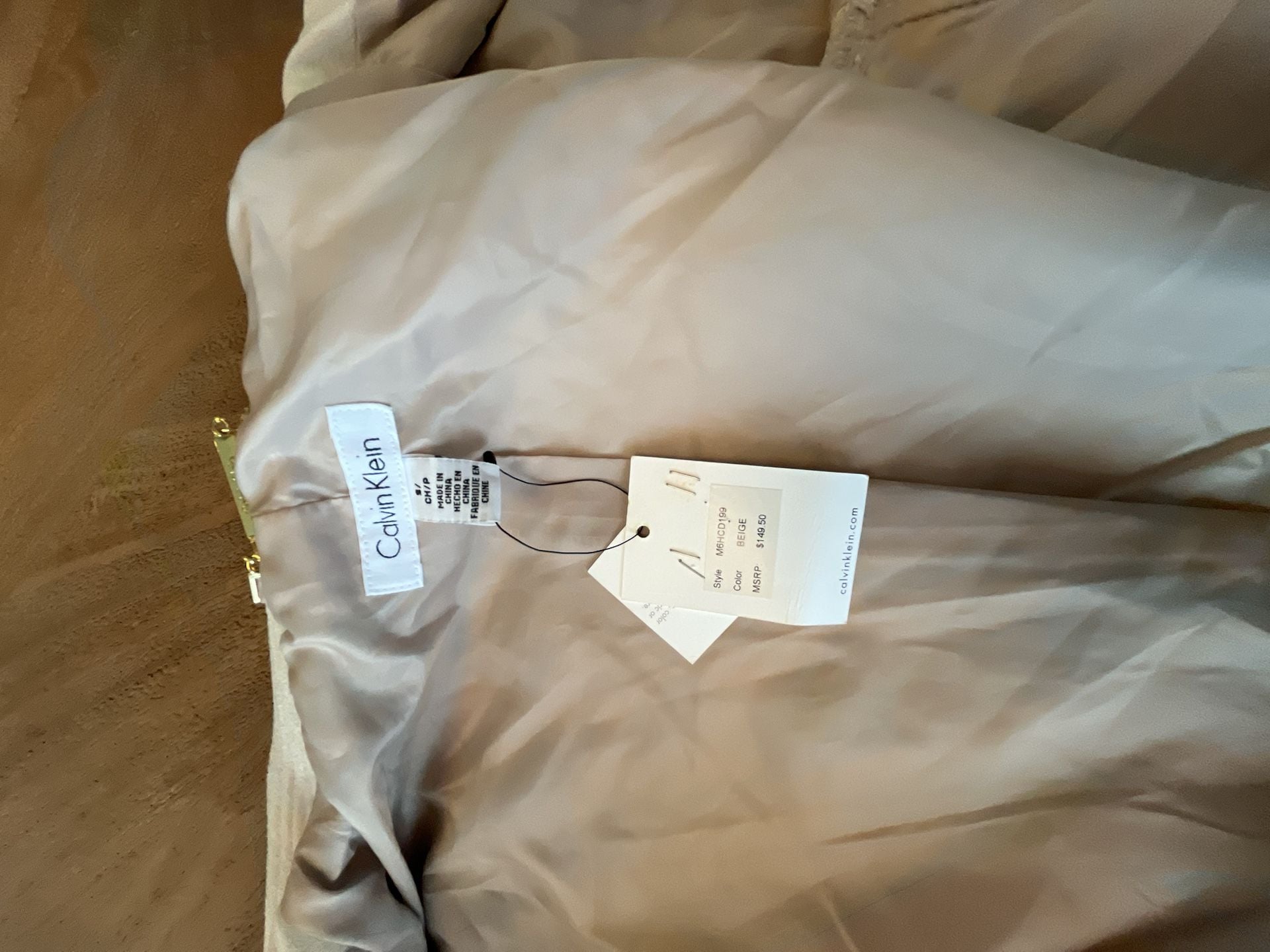 Calvin Klein Faux Suede Moto Jacket Cream 10