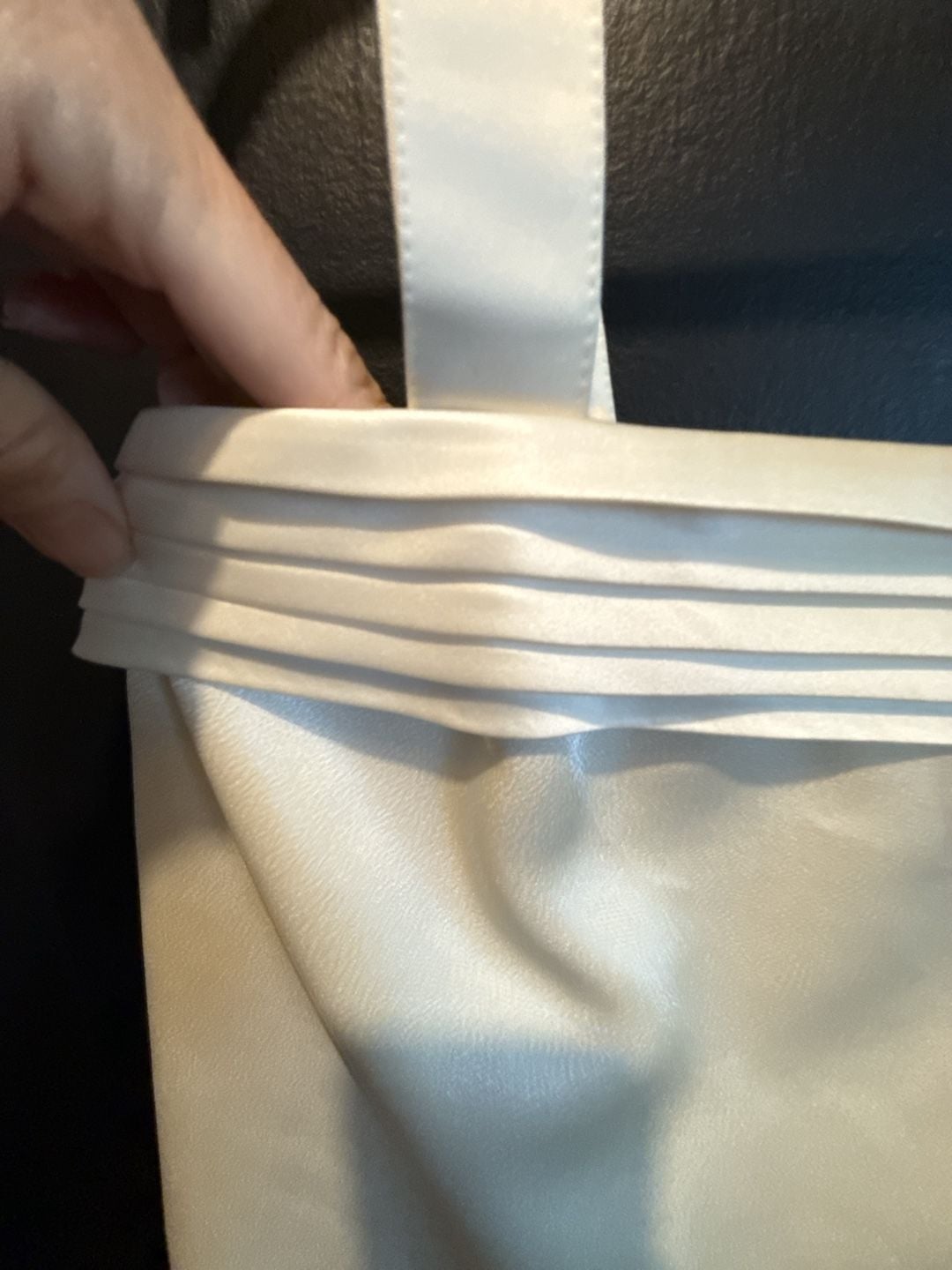 Vintage Albert Nipon Pleated Camisole Top Size 8 Ivory Satin 3