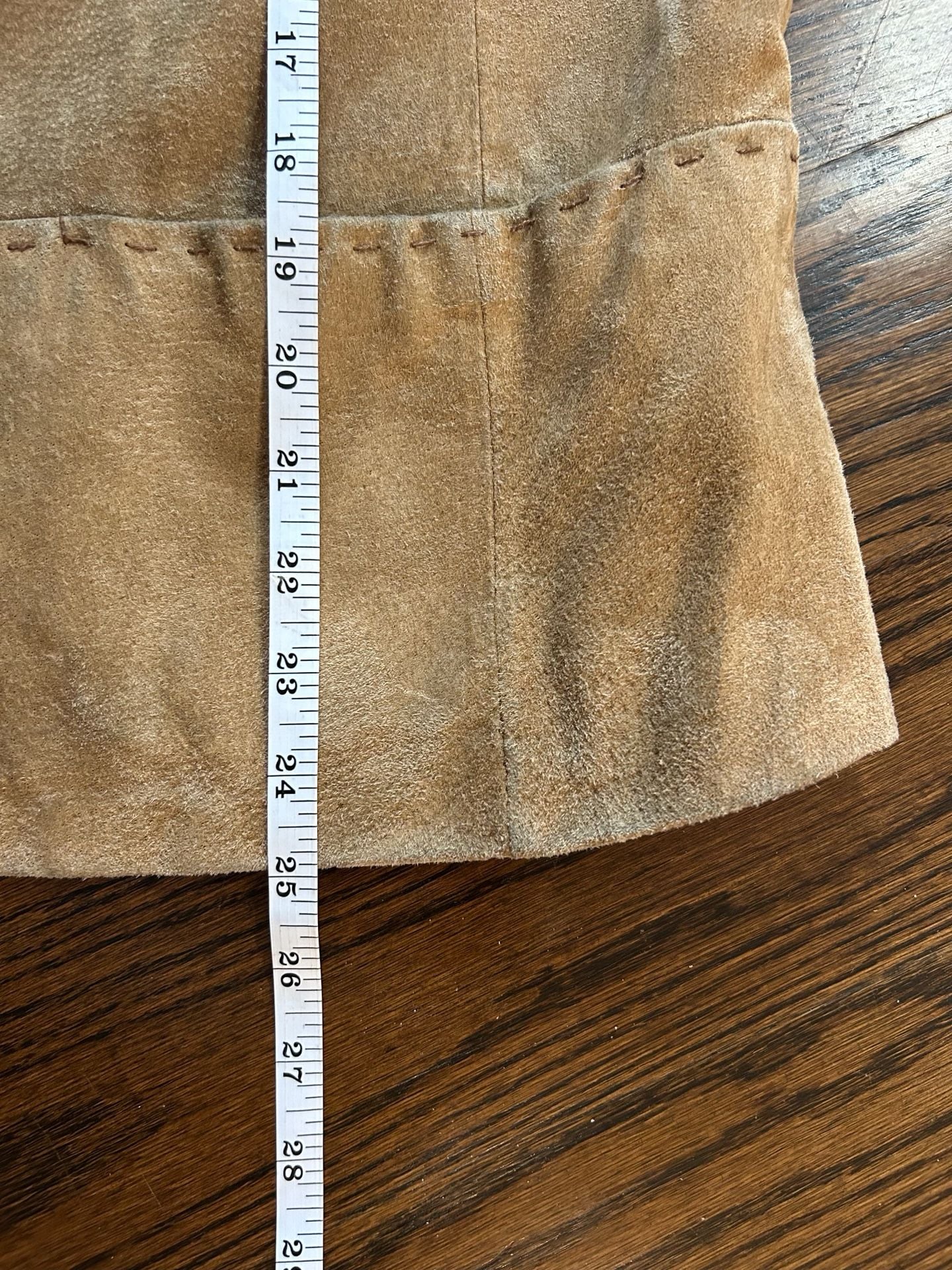 Massini Suede Jacket Size M Tan Leather Whipstitch 10