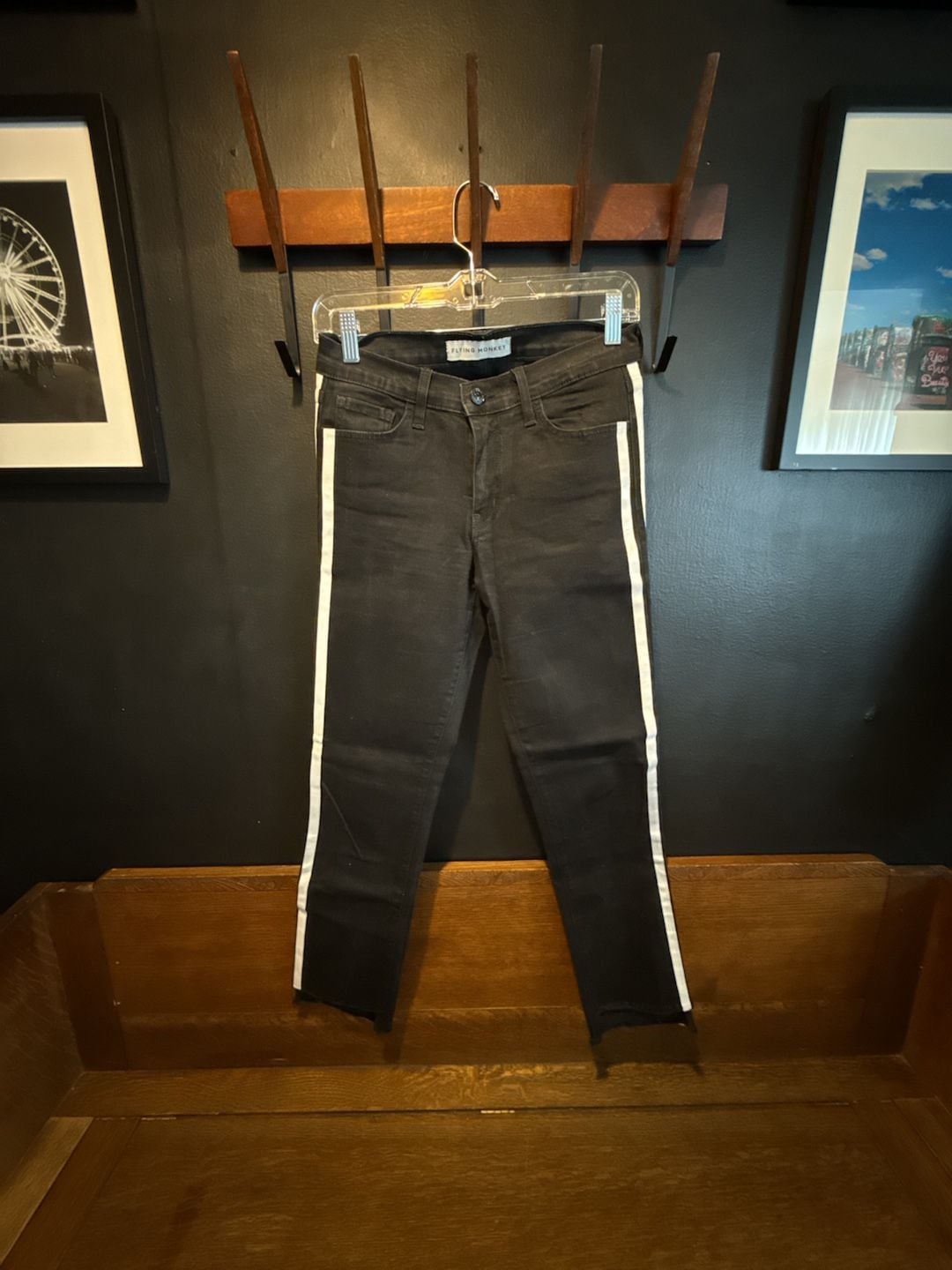 Flying Monkey Jeans Black Side Stripe Skinny Denim Pants 2